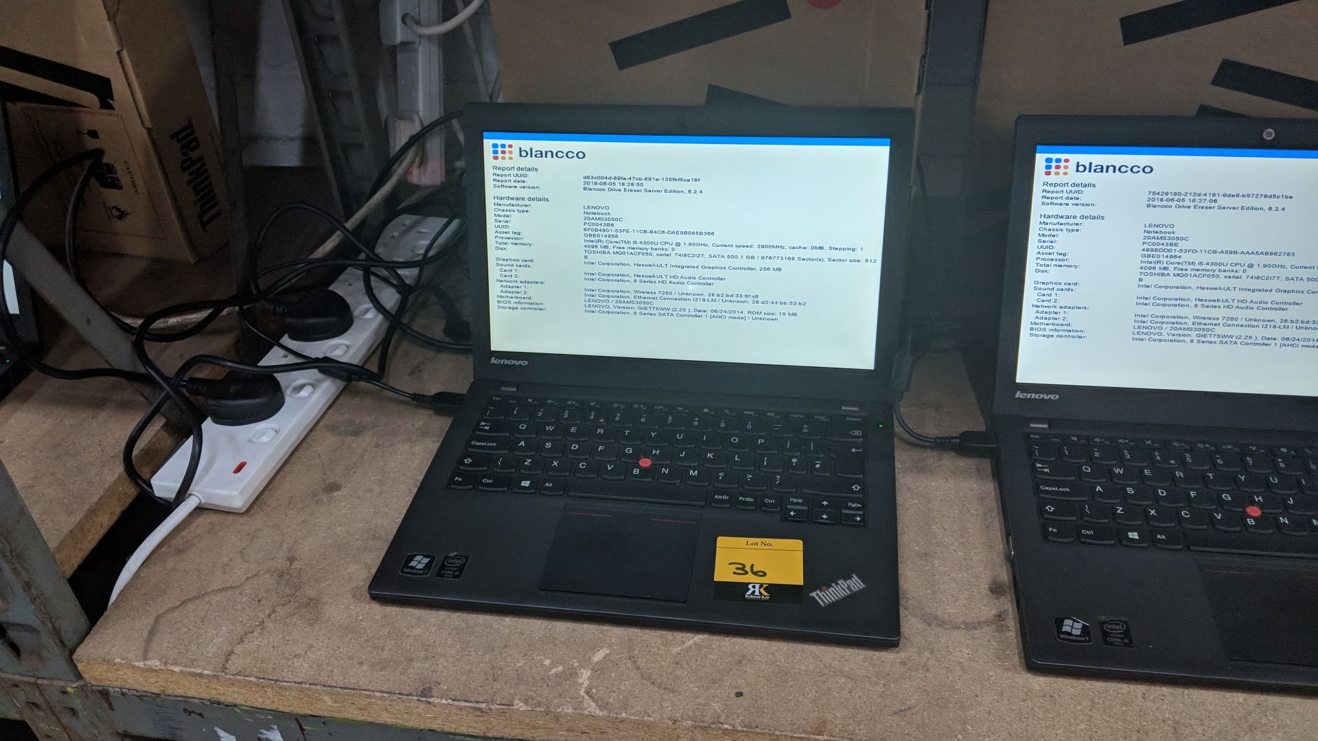 Lenovo ThinkPad X240 notebook computer model 20 AMS3050C with Intel Core i5 4300U CPU@1.9GHz, 4Gb - Image 4 of 8