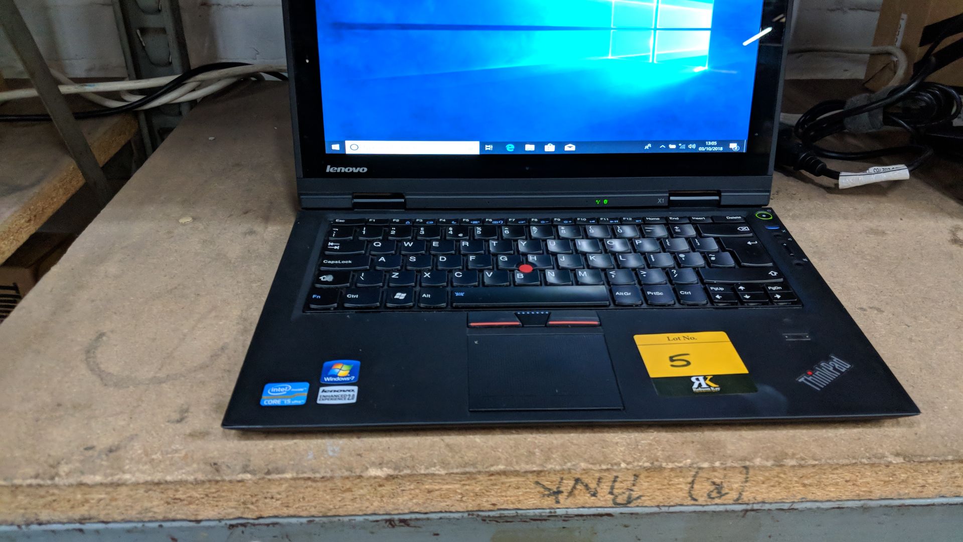 Lenovo ThinkPad X1 notebook computer, model 1294AY1 with built-in webcam. Intel Core i5-2520M CPU@ - Image 3 of 6