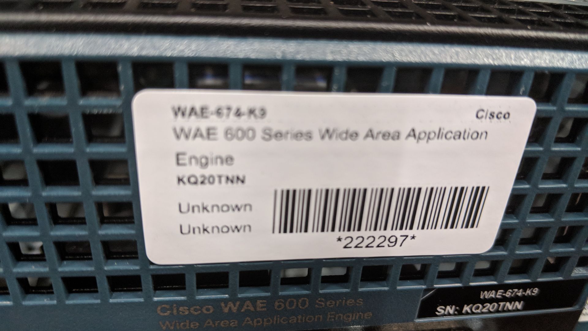 Cisco WAE 600 series wide area application engine incorporating 3 off 300Gb HDDs, plus NetApp 14 bay - Image 8 of 10