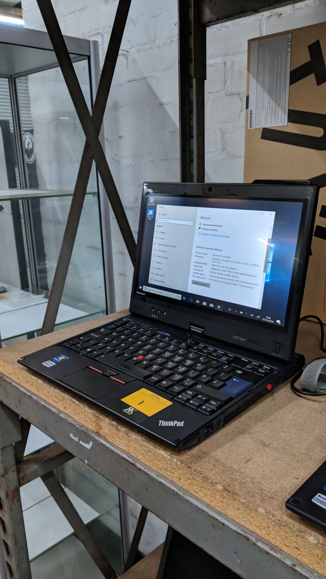 Lenovo ThinkPad X220 tablet/notebook computer with swivel screen including built-in webcam. Model - Image 5 of 12