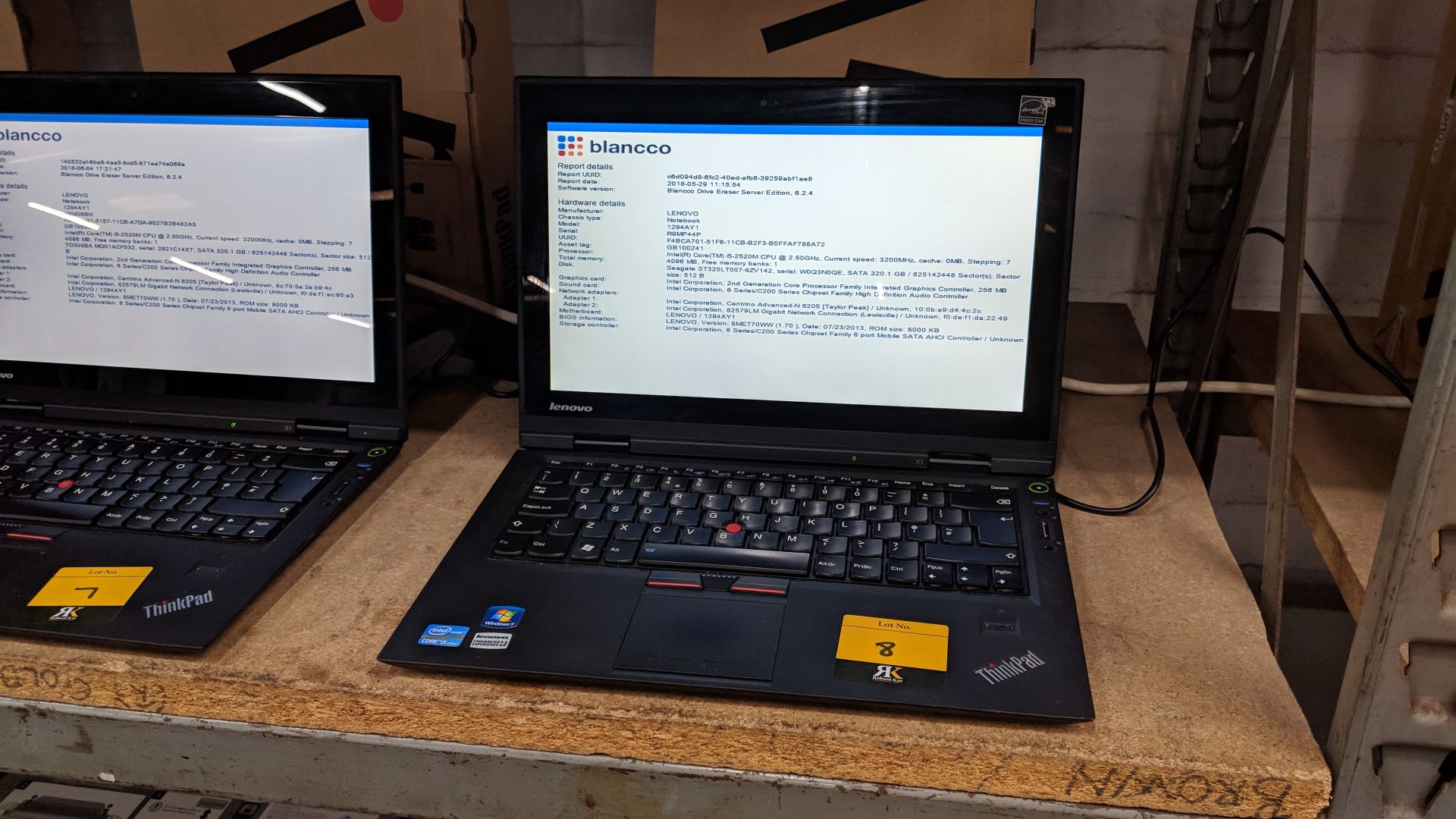 Lenovo ThinkPad X1 notebook computer, model 1294AY1 with built-in webcam. Intel Core i5-2520M CPU@