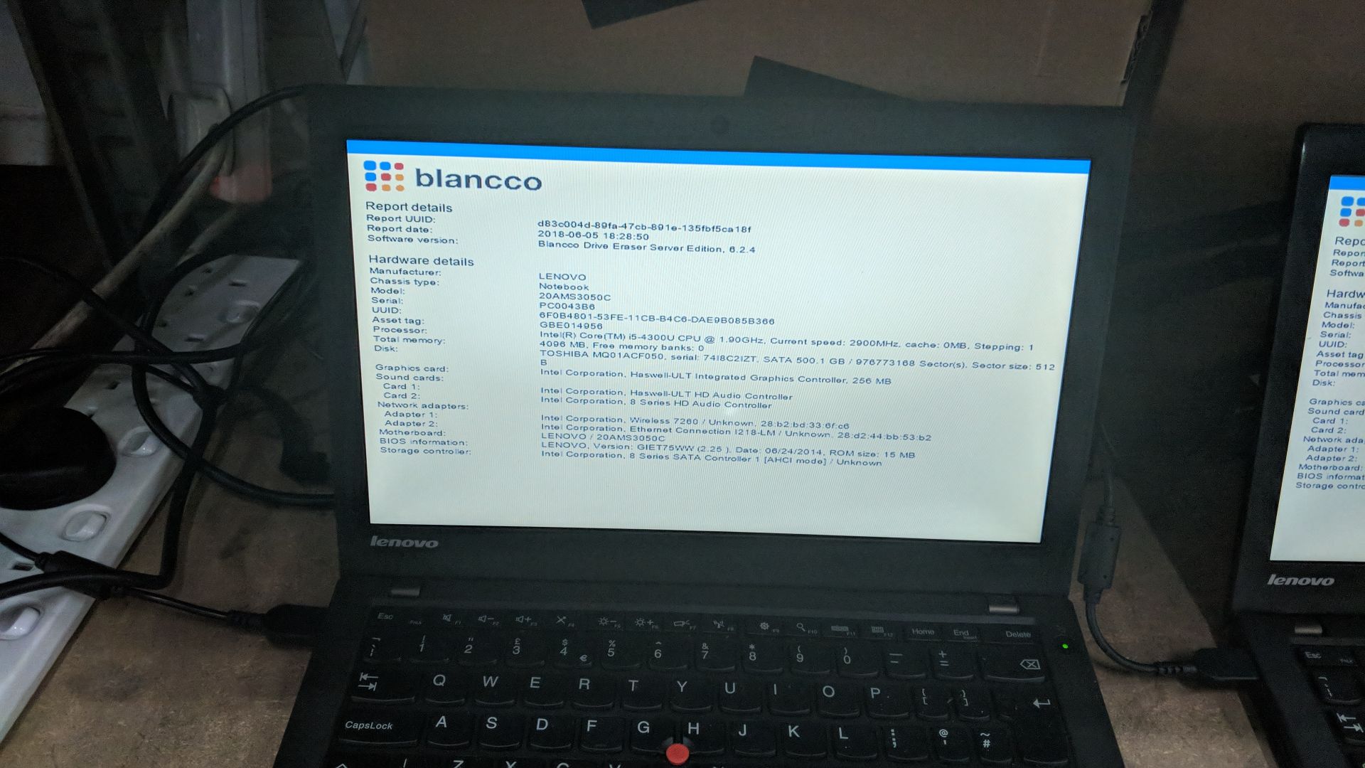 Lenovo ThinkPad X240 notebook computer model 20 AMS3050C with Intel Core i5 4300U CPU@1.9GHz, 4Gb - Image 7 of 8