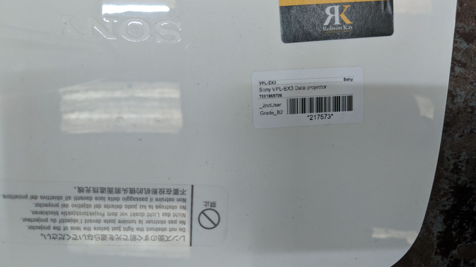 Sony model VPL-EX3 data projector IMPORTANT: Please remember goods successfully bid upon must be - Image 4 of 5