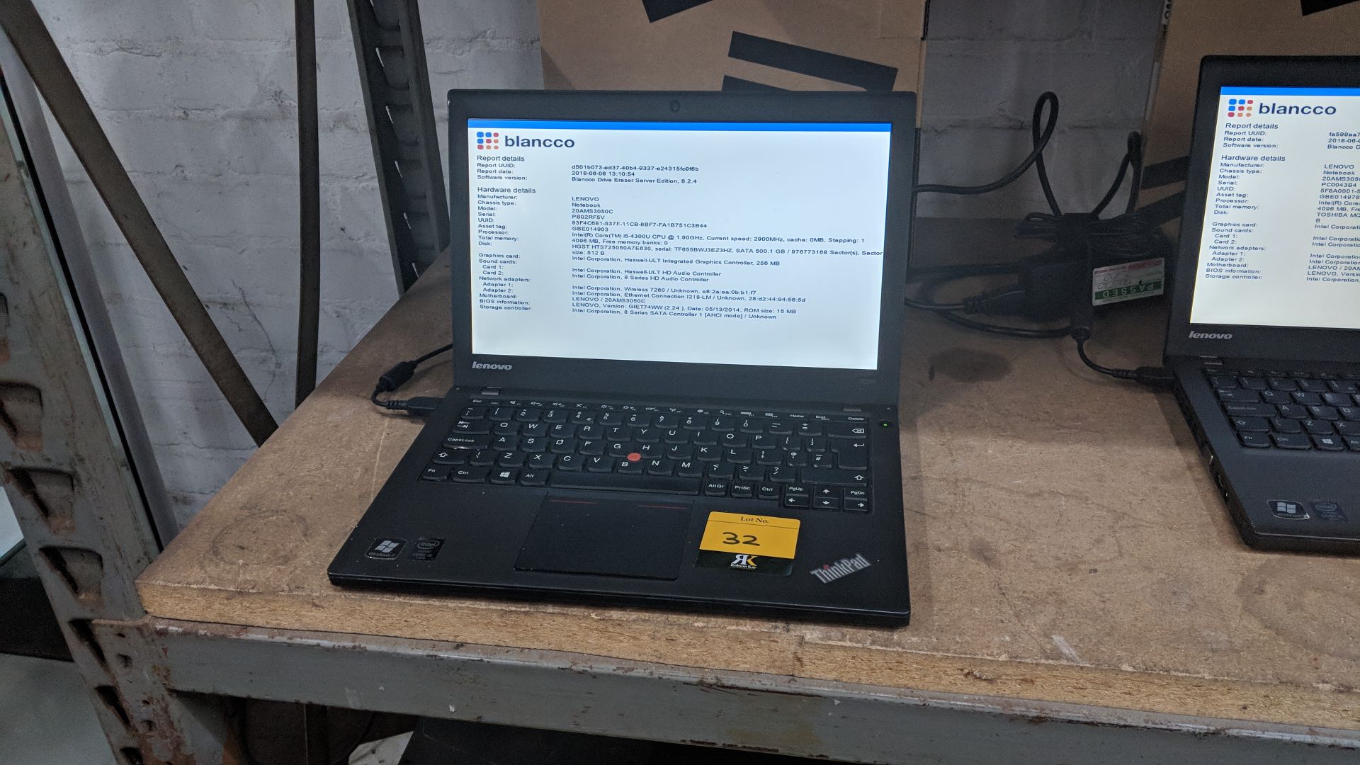 Lenovo ThinkPad X240 notebook computer model 20 AMS3050C with Intel Core i5 4300U CPU@1.9GHz, 4Gb - Image 3 of 6