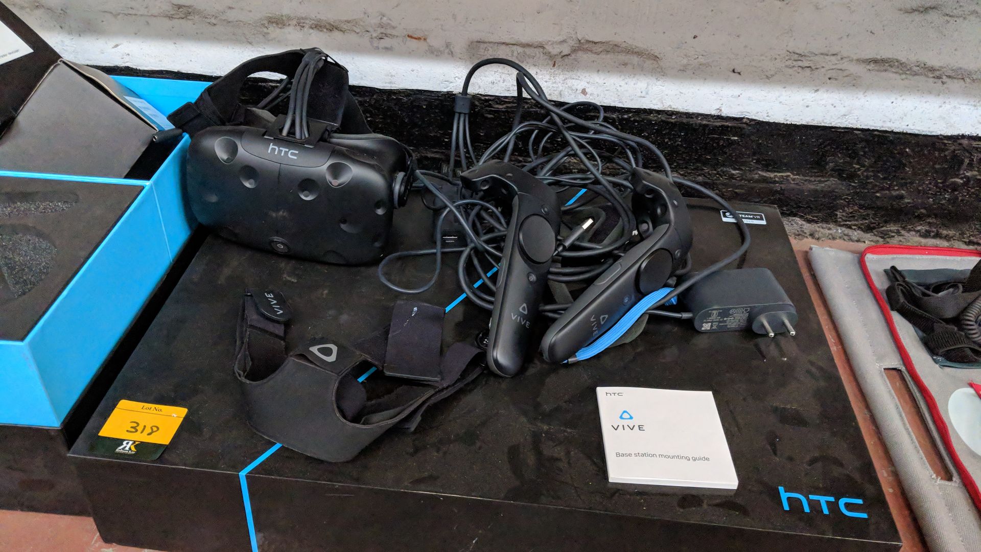 HTC Vive virtual reality headset plus 2 controllers & assorted other ancillary items NB. We - Image 2 of 9