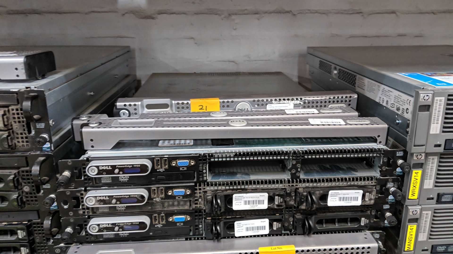 3 off Dell PowerEdge 1950 servers with twin Xeon processors, assorted memory sizes & rewritable - Image 11 of 11