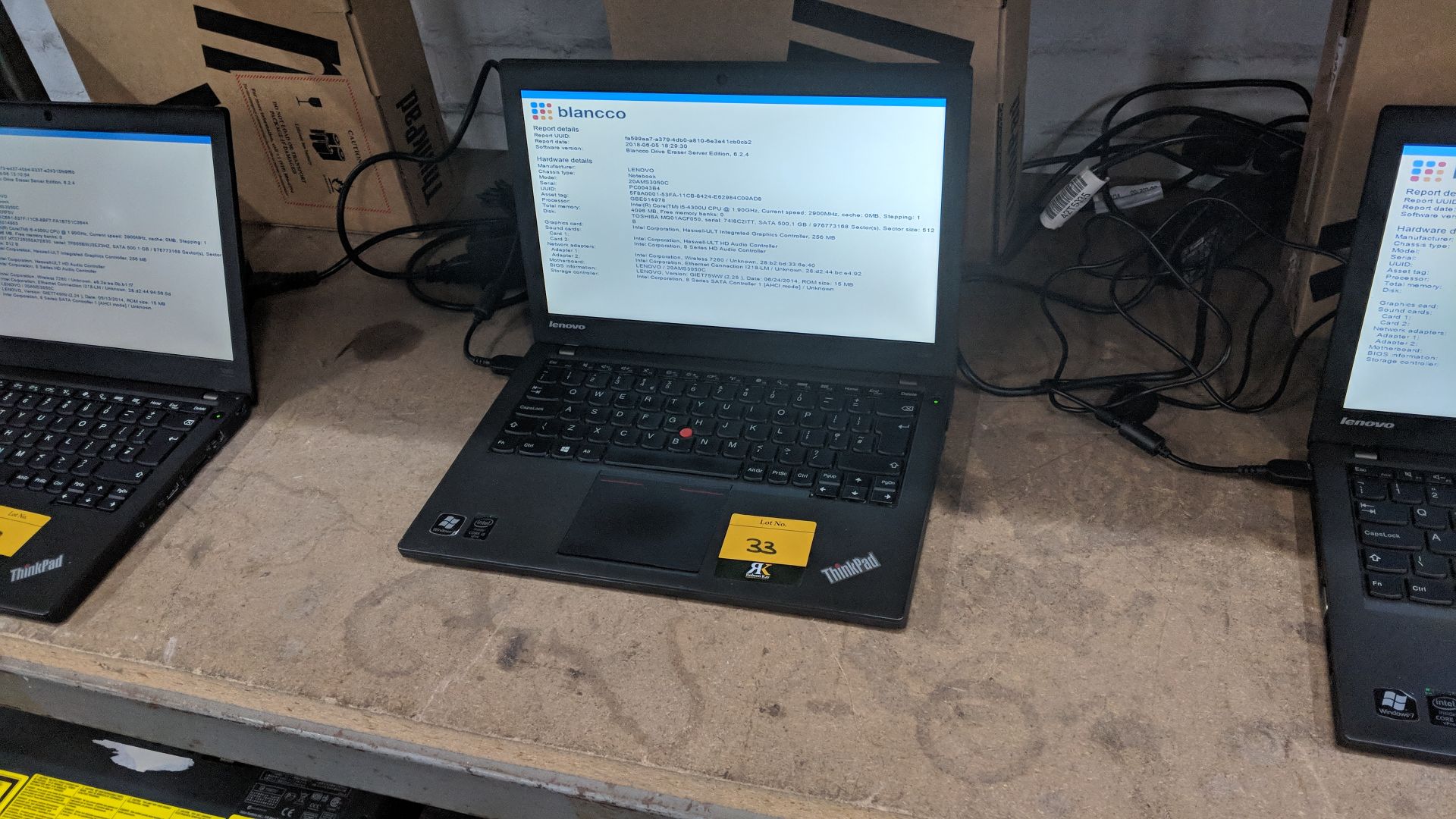 Lenovo ThinkPad X240 notebook computer model 20 AMS3050C with Intel Core i5 4300U CPU@1.9GHz, 4Gb - Image 5 of 8