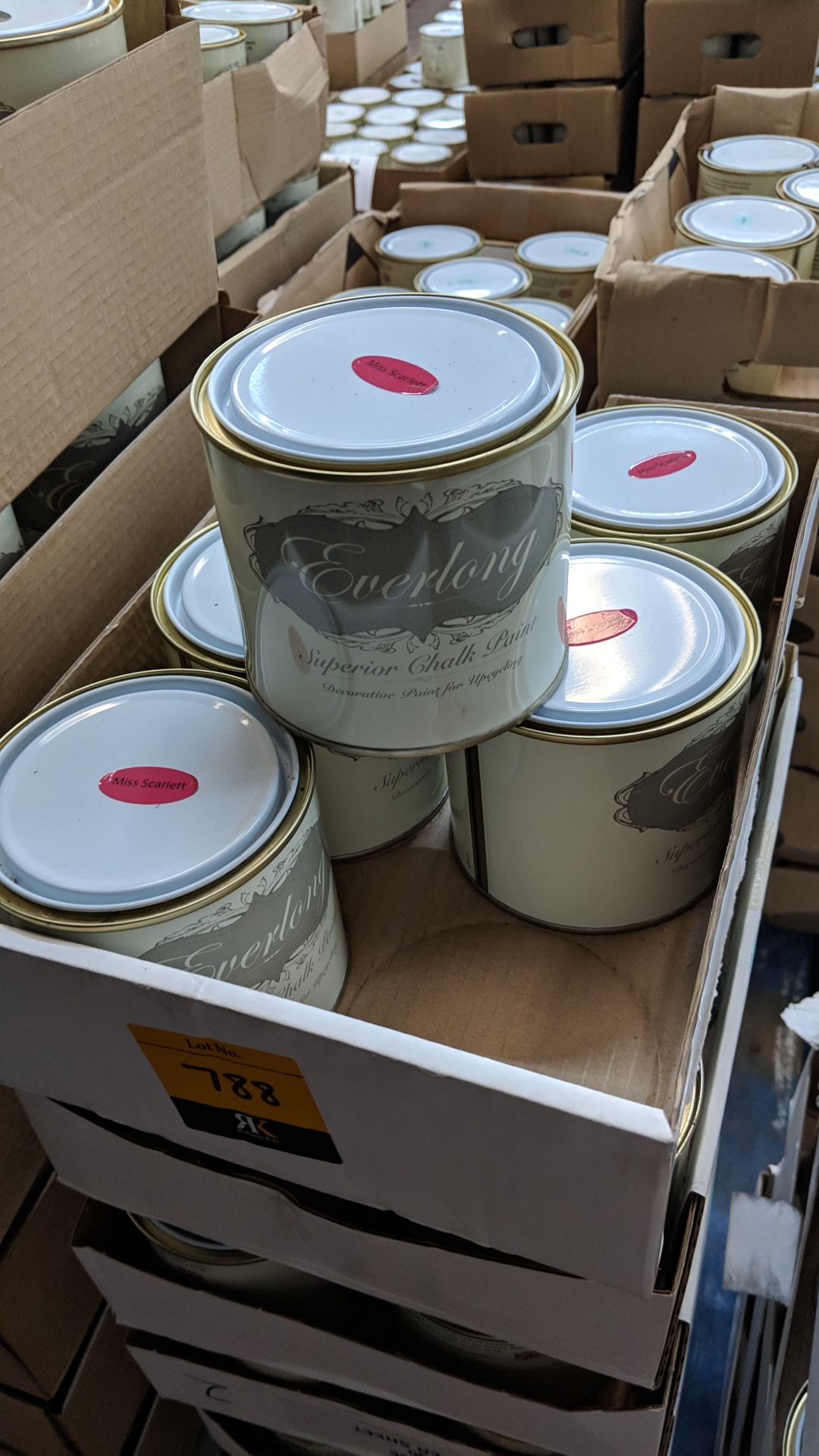 42 off 500ml tins of Everlong branded superior chalk paint - colour Miss Scarlett This lot is one of - Image 2 of 2