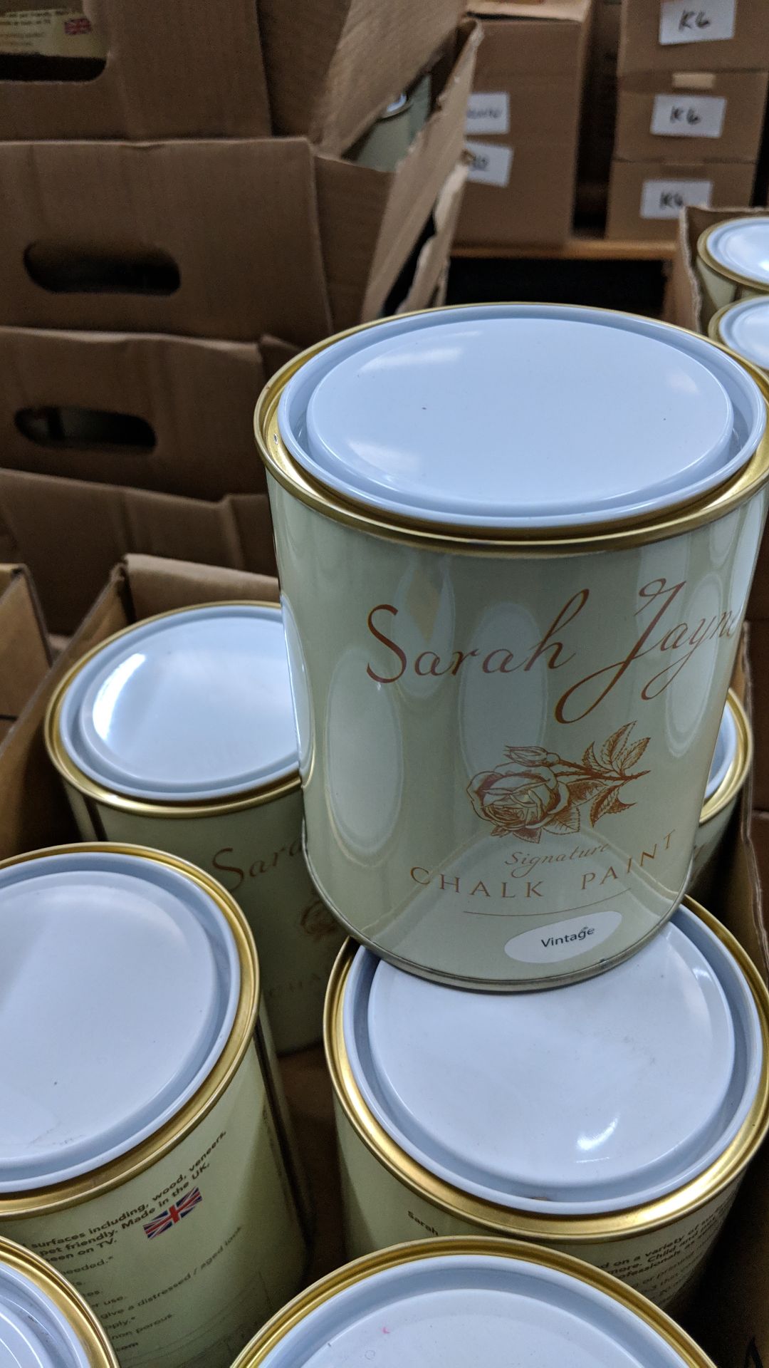 19 off 1 litre tins of Sarah Jayne signature chalk paint - colour Vintage This lot is one of a - Image 2 of 2