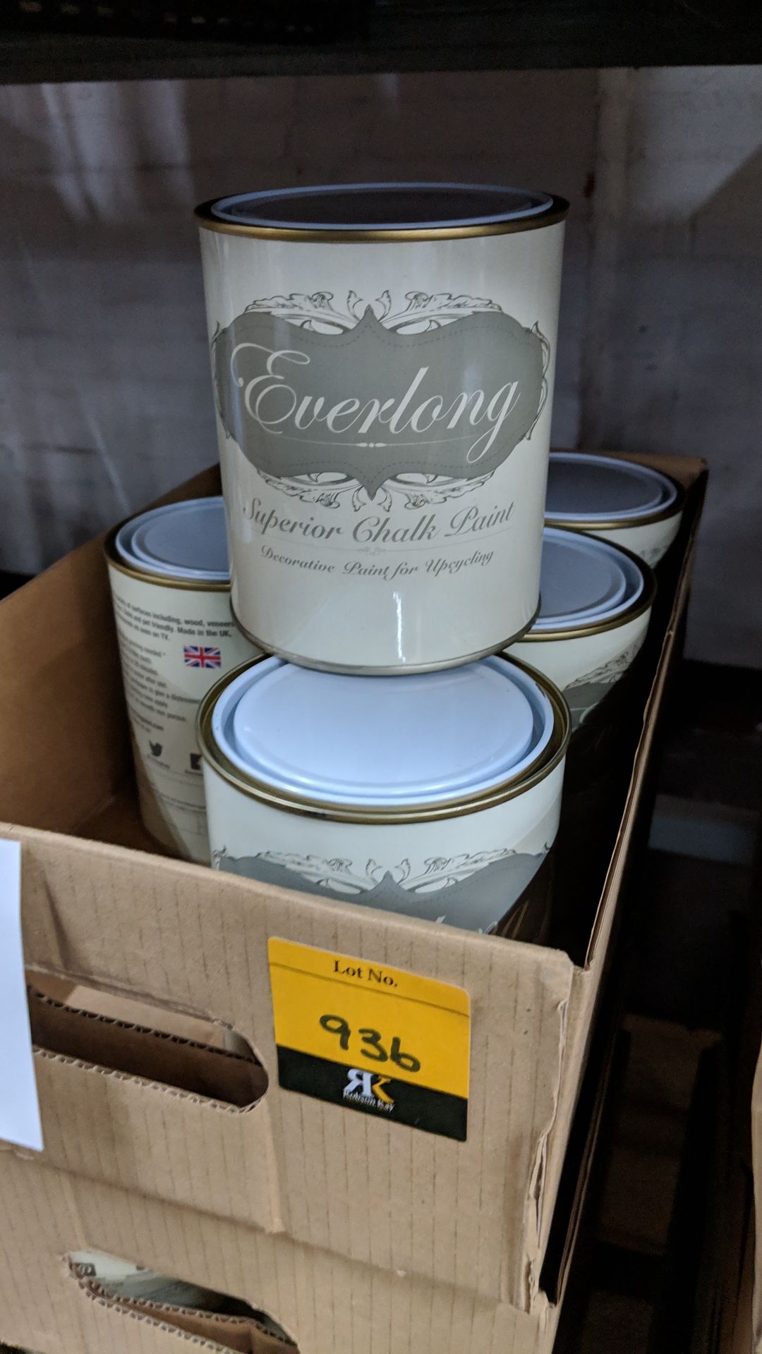36 off 1 litre tins of Everlong branded superior chalk paint - colour Mandarin. NB the tins in - Image 2 of 2