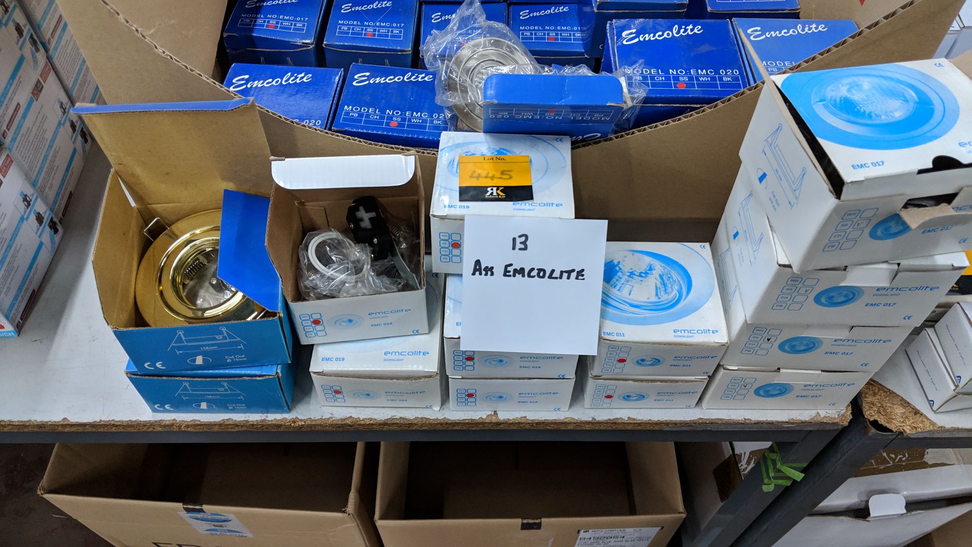 13 off assorted Emcolite downlights This lot is one of a number of lots in this sale being sold on