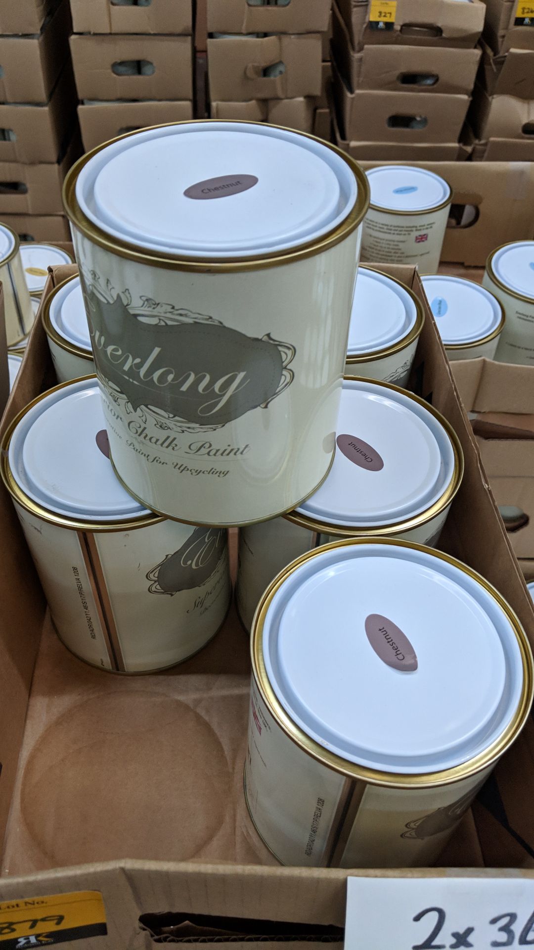 36 off 1 litre tins of Everlong branded superior chalk paint - colour Chestnut This lot is one of - Image 2 of 2