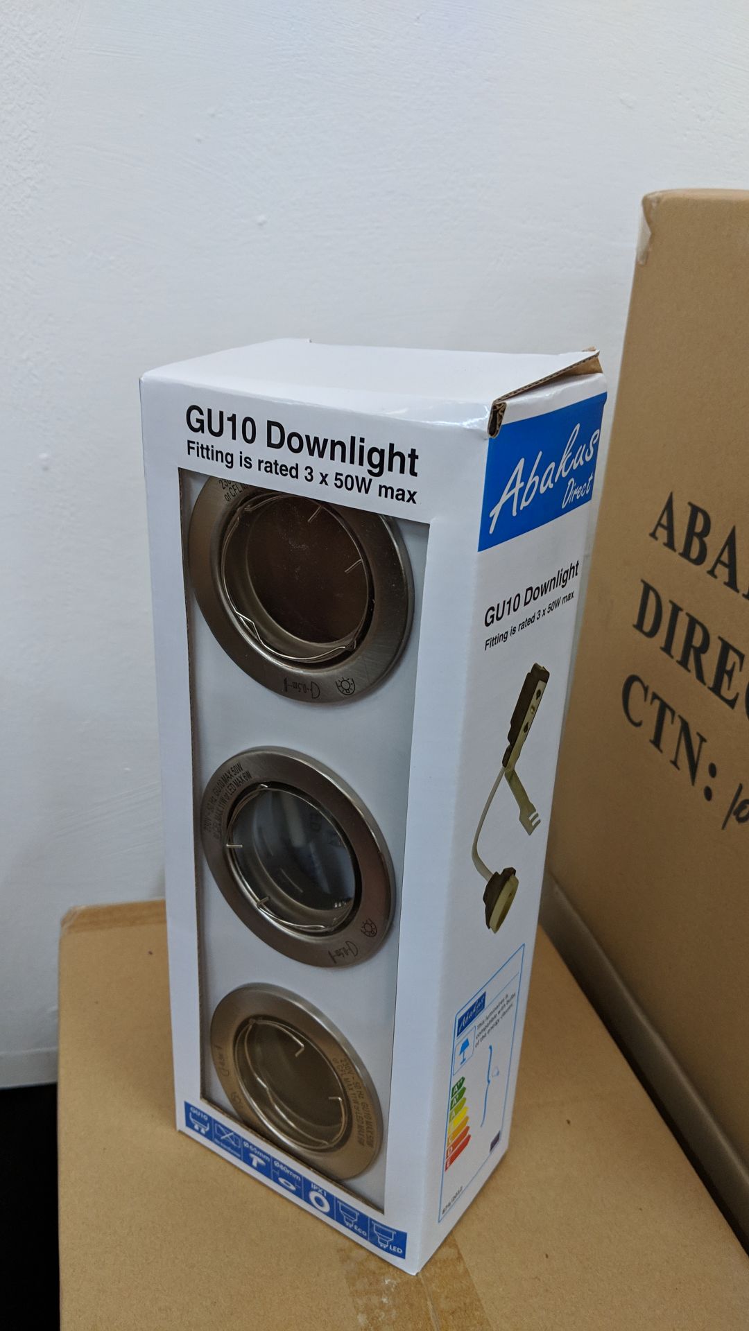 10 packs each containing 3 satin brush finish GU10 spotlights/downlights This lot is one of a number - Image 2 of 2