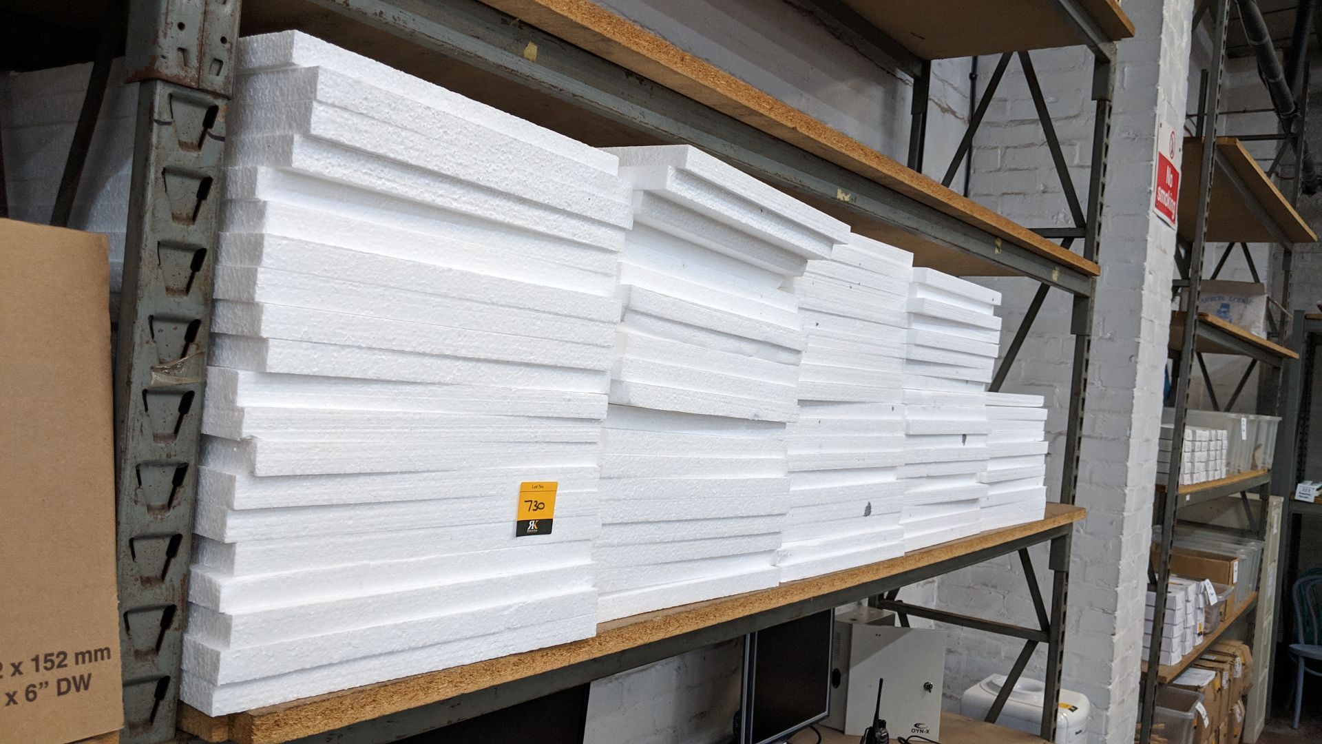 The contents of a bay of polystyrene sheets, in 5 stacks, each sheet measuring approximately 600mm x - Image 2 of 4