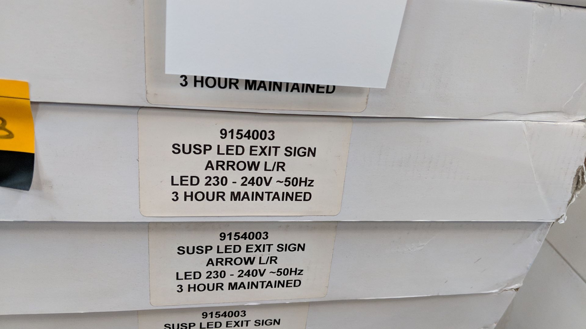 9 off suspended LED emergency exit sign lamps This lot is one of a number of lots in this sale being - Image 2 of 3