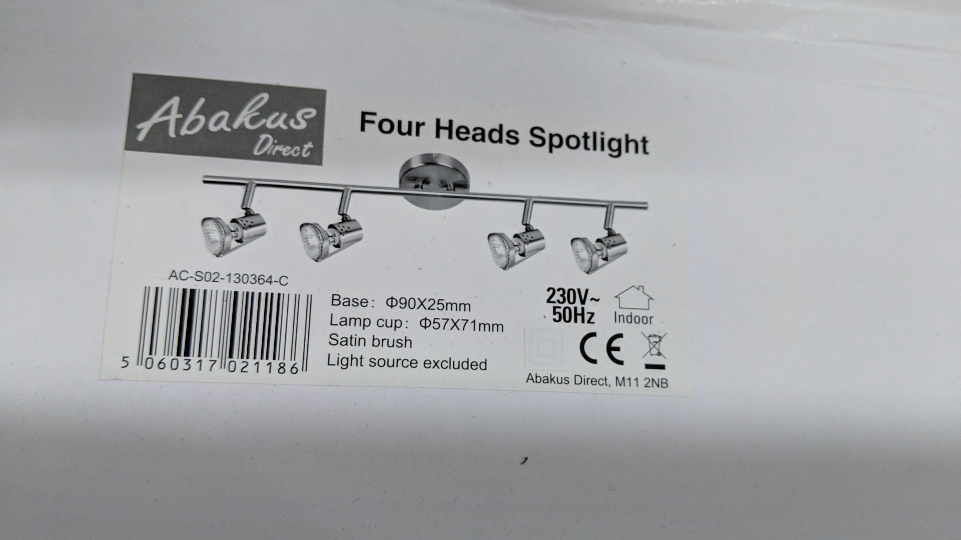 Quantity of mixed, matching lighting products comprising 4 off 4 head spotlights, 4 off 3 head - Image 4 of 4