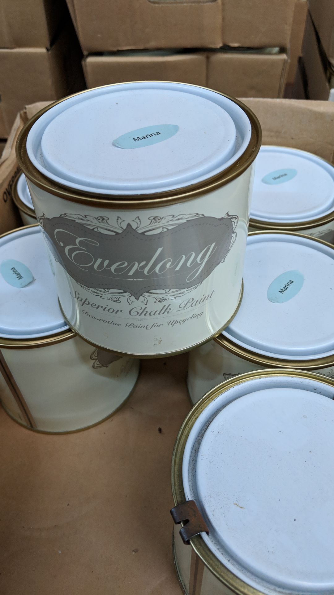 42 off 500ml tins of Everlong branded superior chalk paint - colour Marina This lot is one of a - Image 2 of 2