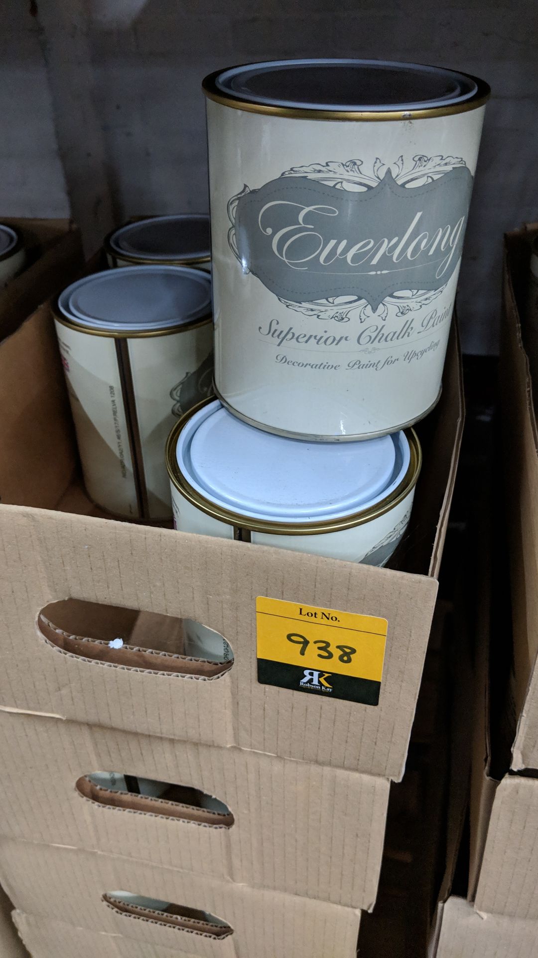 36 off 1 litre tins of Everlong branded superior chalk paint - colour Mandarin. NB the tins in - Image 2 of 2