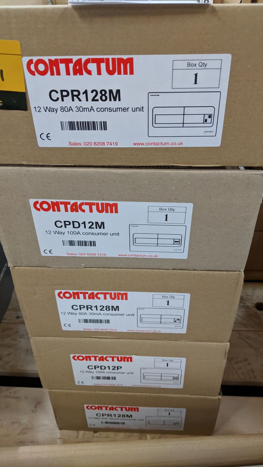 5 off Contactum assorted 12 way consumer units This lot is one of a number of lots in this sale - Image 2 of 3