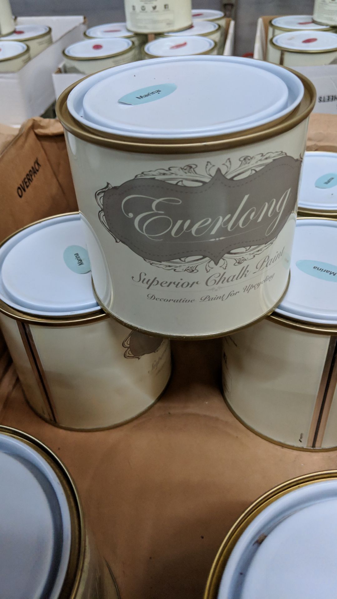 42 off 500ml tins of Everlong branded superior chalk paint - colour Marina This lot is one of a - Image 2 of 2