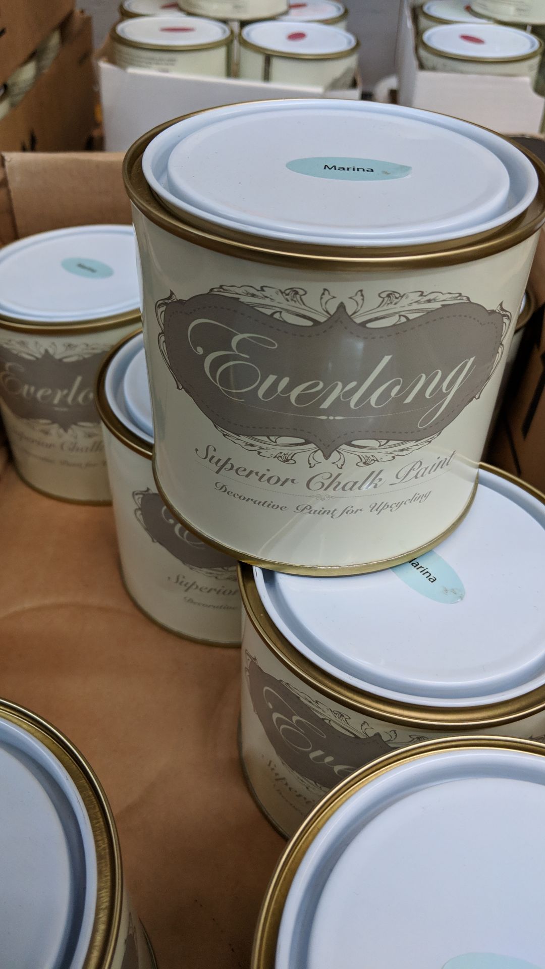 42 off 500ml tins of Everlong branded superior chalk paint - colour Marina This lot is one of a - Image 2 of 2