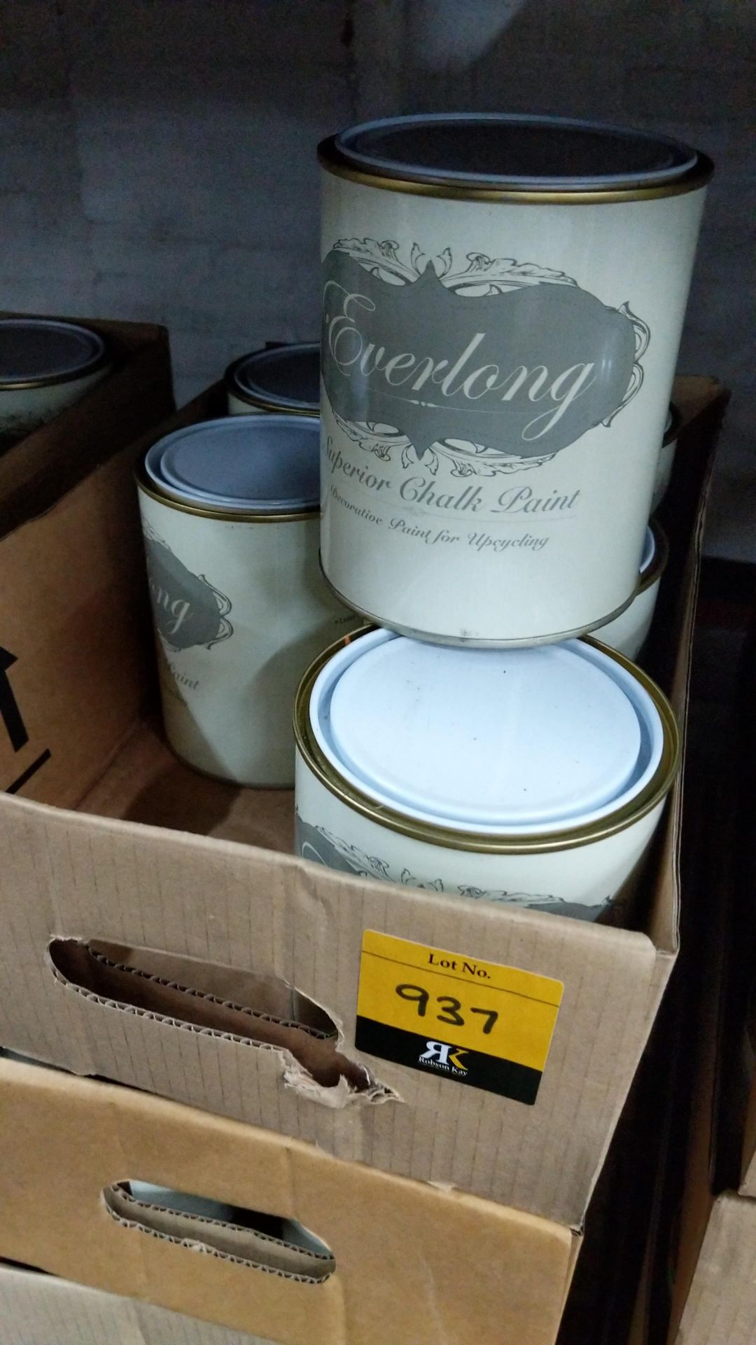 36 off 1 litre tins of Everlong branded superior chalk paint - colour Mandarin. NB the tins in - Image 2 of 2