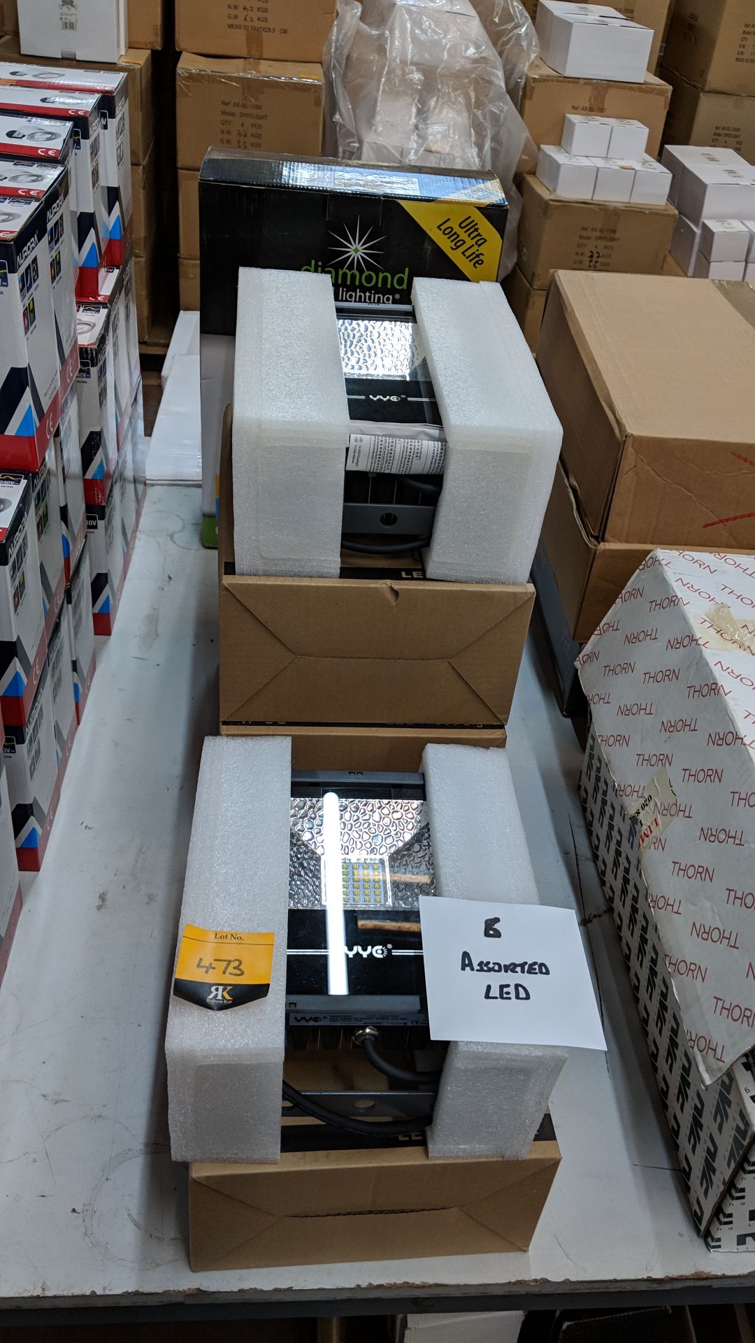 6 off assorted LED floodlamps This lot is one of a number of lots in this sale being sold on