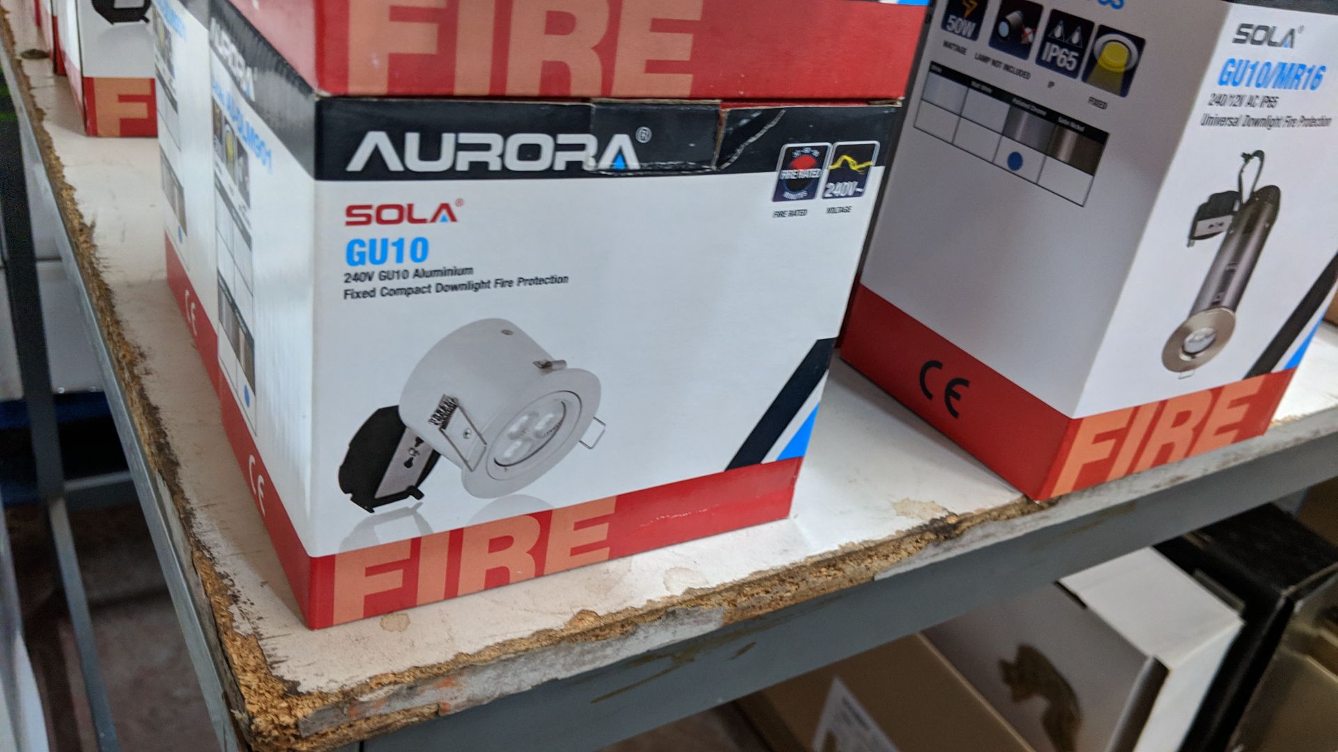 4 off Aurora Sola GU10 240V aluminium fixed downlight fire protection downlights This lot is one - Image 2 of 2