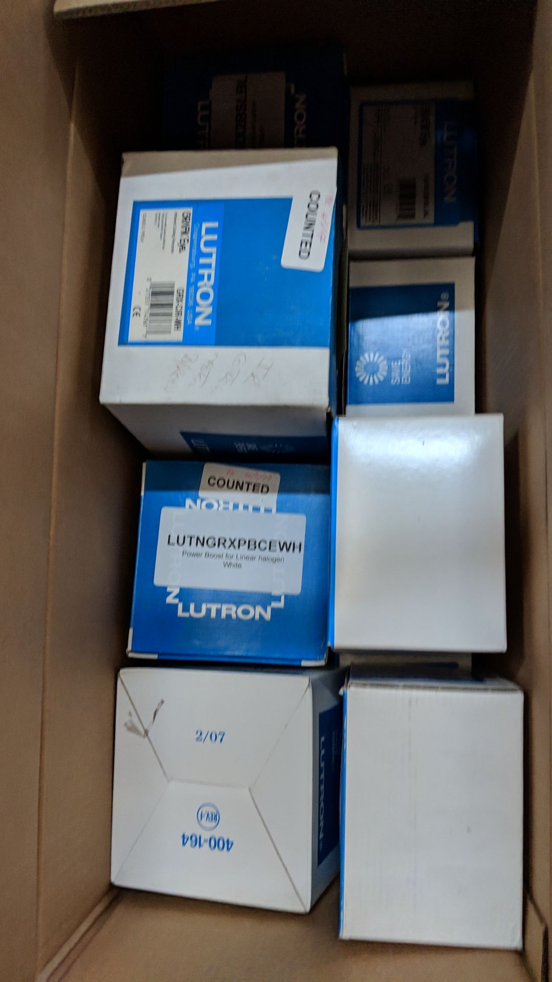 Row of mixed product including Lutron power boost, Lutron data cable & other mostly Lutron items - Image 16 of 18