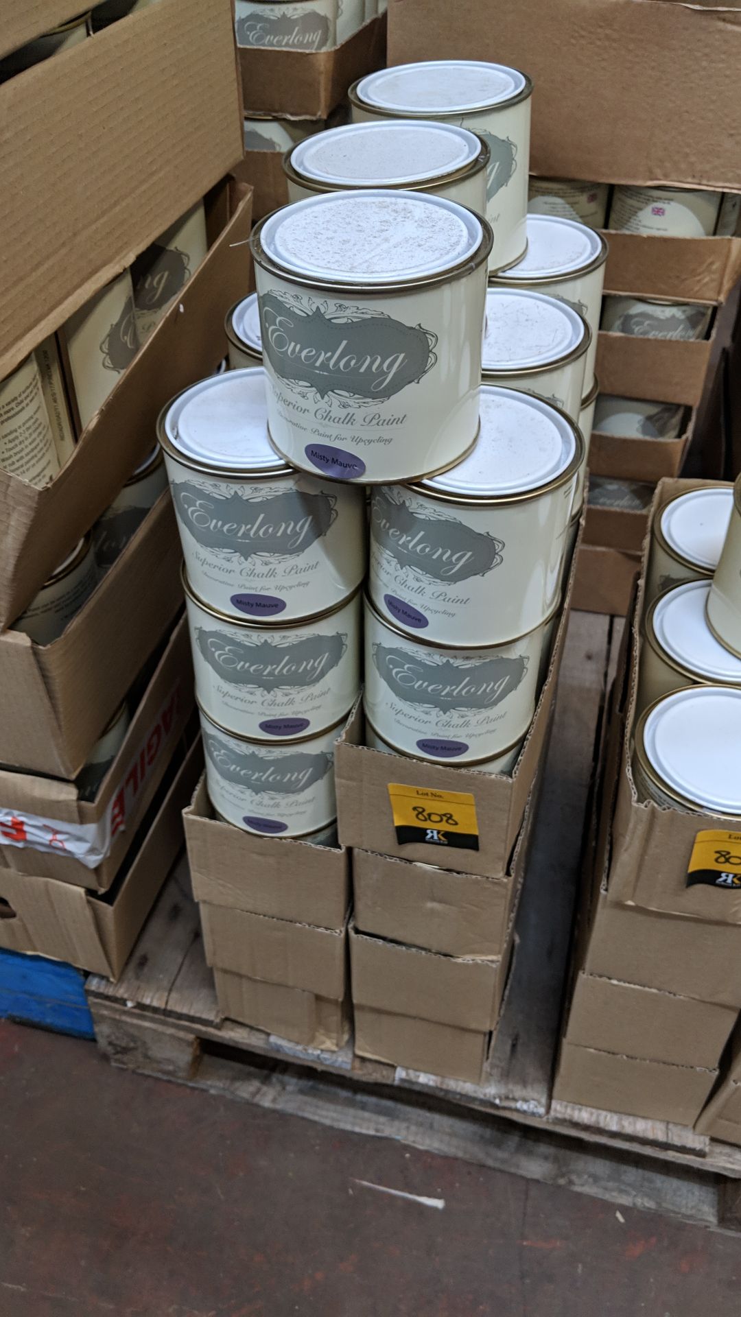 39 off 500ml tins of Everlong branded superior chalk paint - colour Misty Mauve This lot is one of a