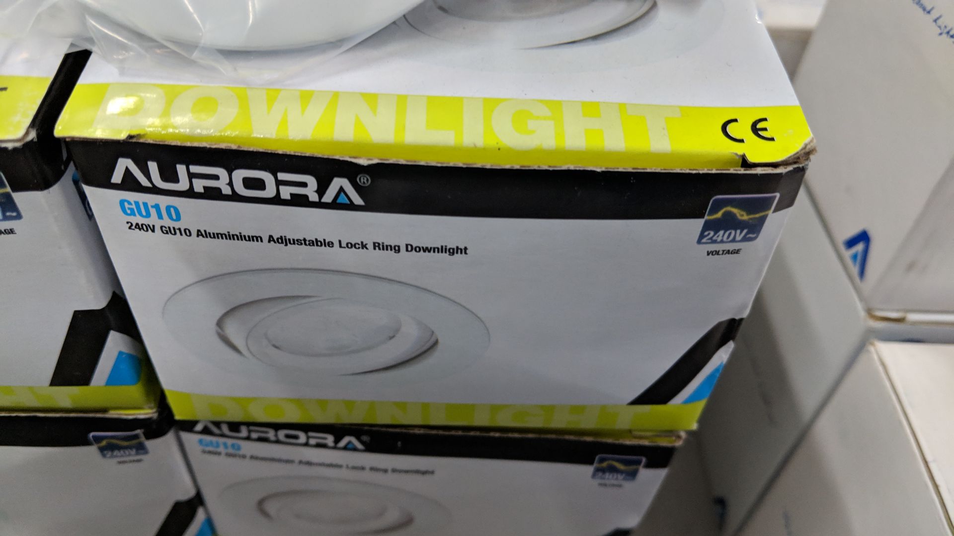 13 off Aurora GU10 240V aluminium adjustable lock ring downlights This lot is one of a number of - Image 3 of 3