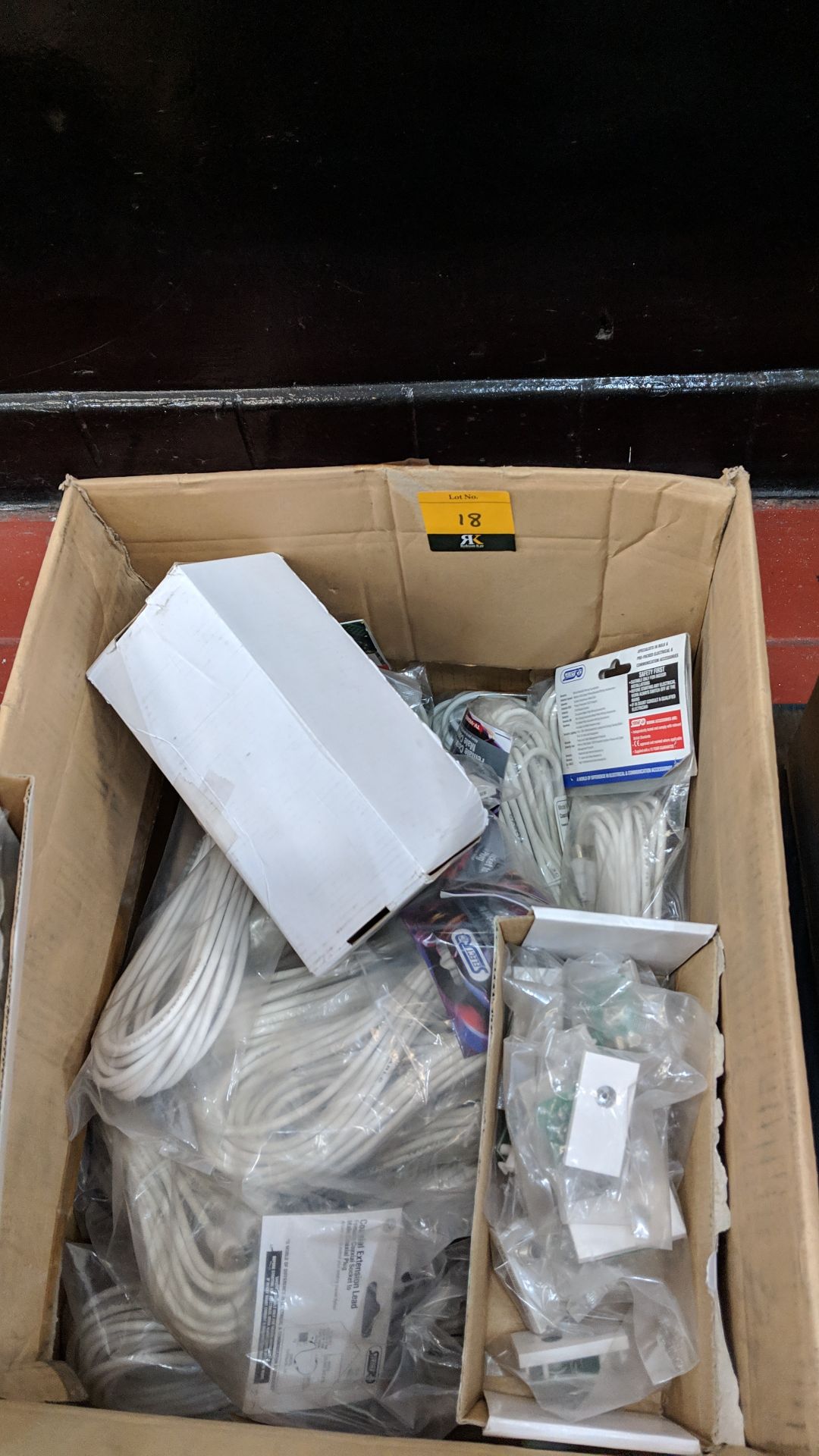 Box of assorted cable, architrave sockets & more This lot is one of a number of lots in this sale - Image 6 of 6