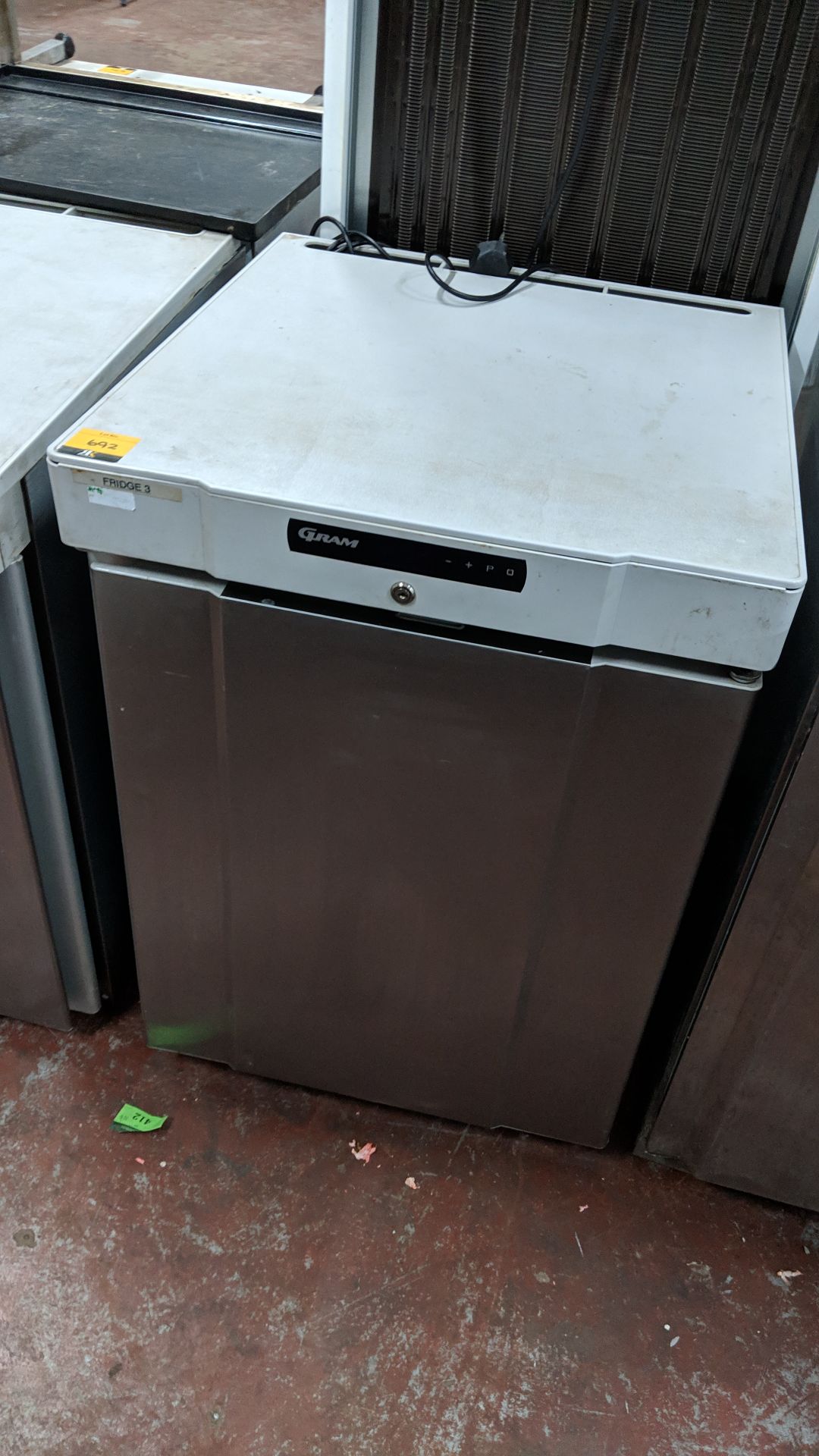 Gram stainless steel under counter fridge IMPORTANT: Please remember goods successfully bid upon - Image 2 of 4