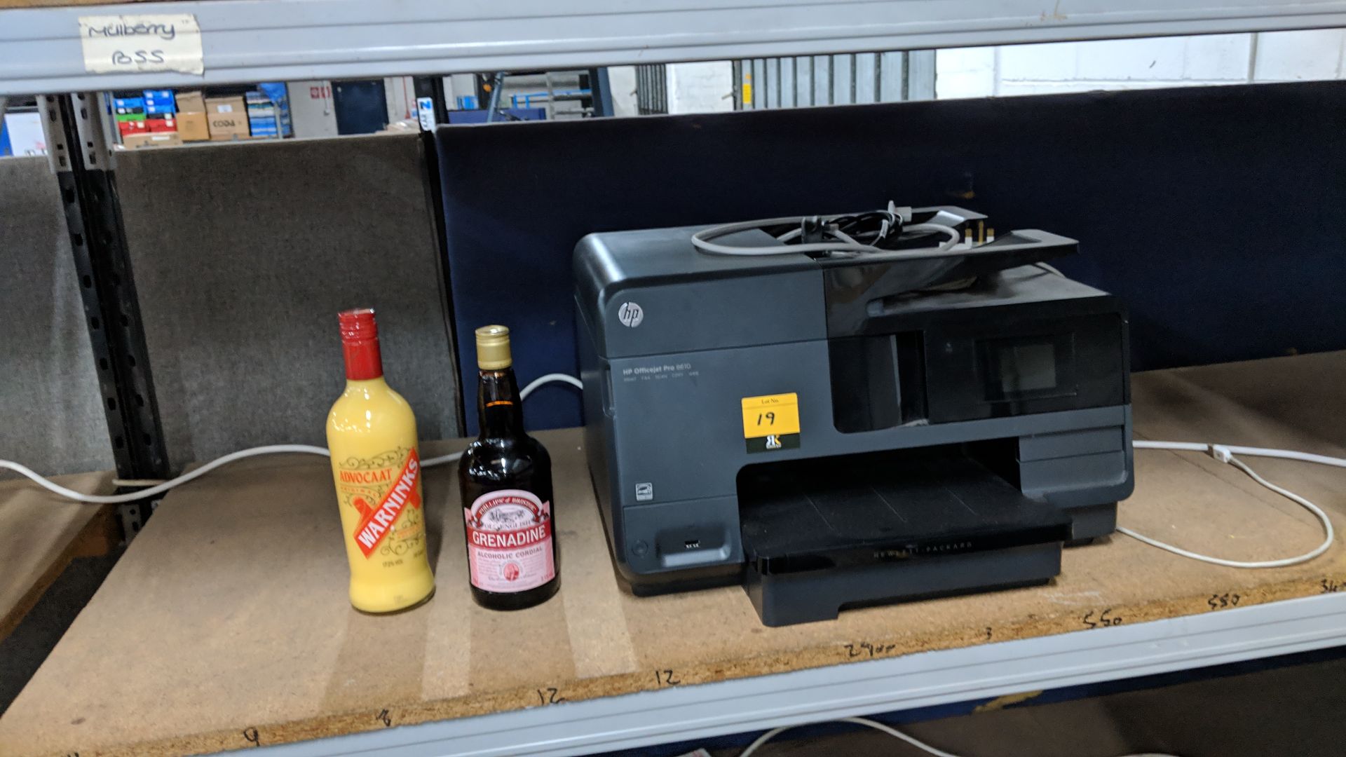 Mixed lot comprising HP OfficeJet Pro 8610 printer plus bottle of Advocaat & bottle of Grenadine