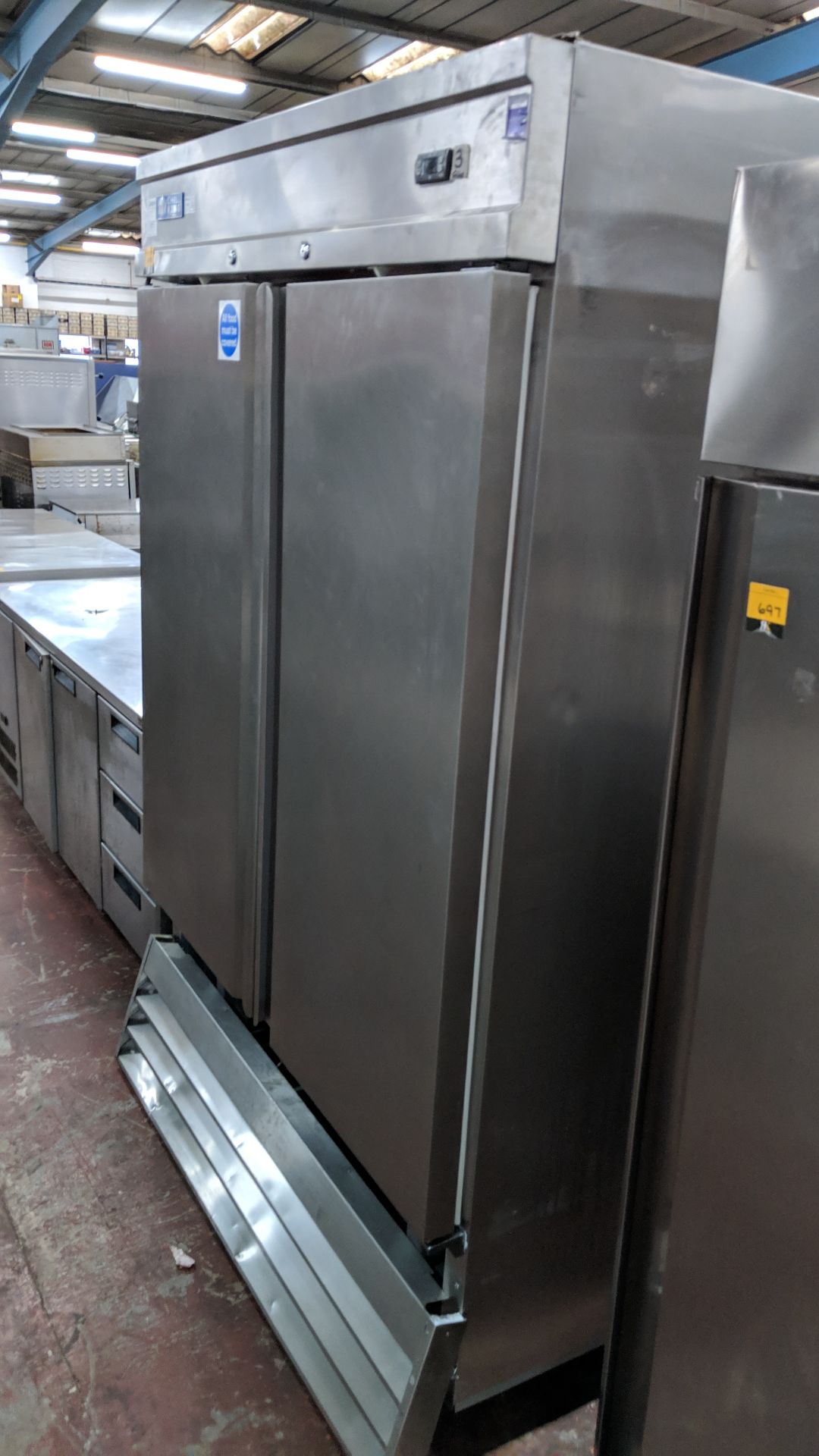 Chill King stainless steel twin door large fridge. NB doors detached IMPORTANT: Please remember