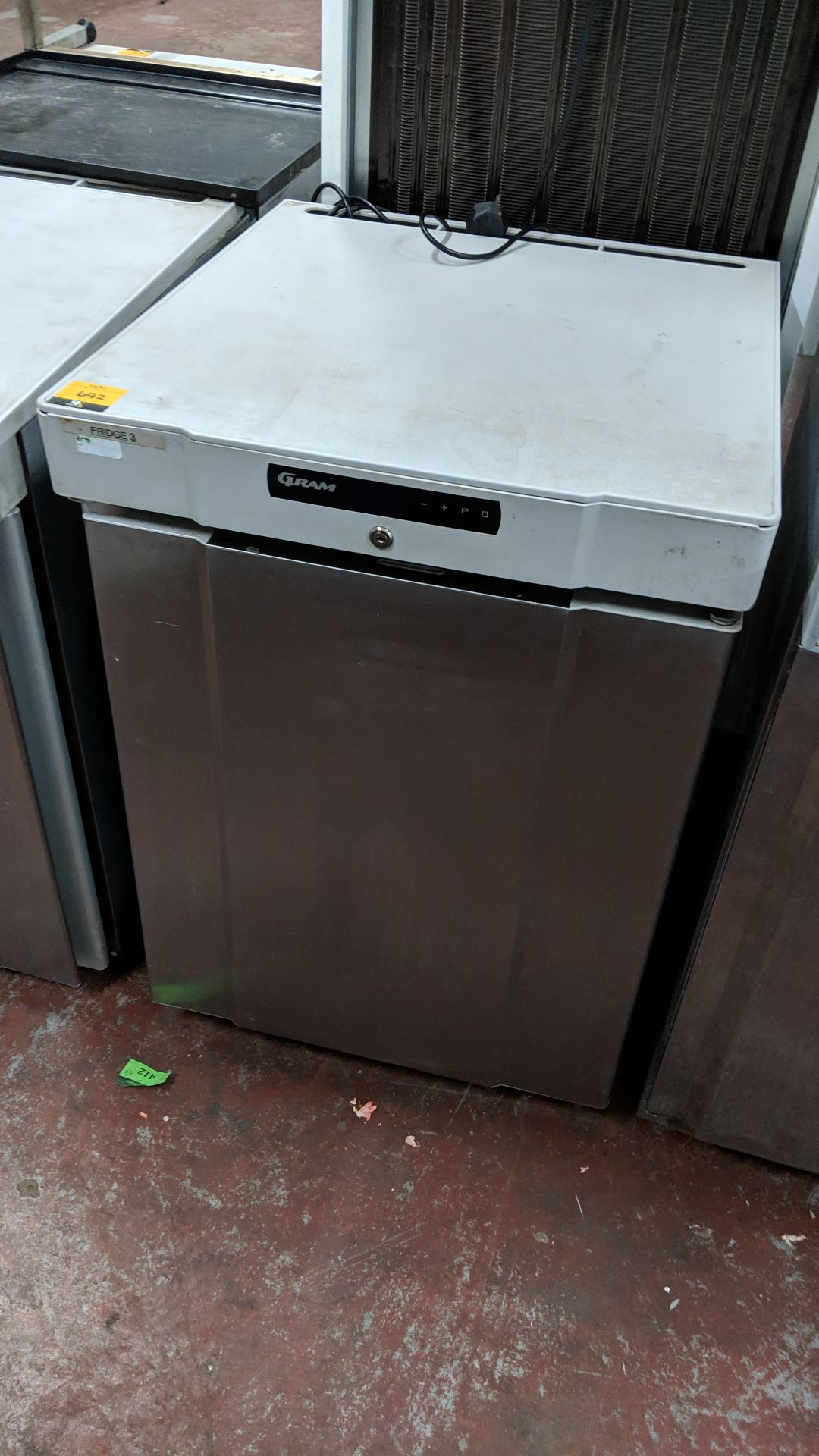 Gram stainless steel under counter fridge IMPORTANT: Please remember goods successfully bid upon