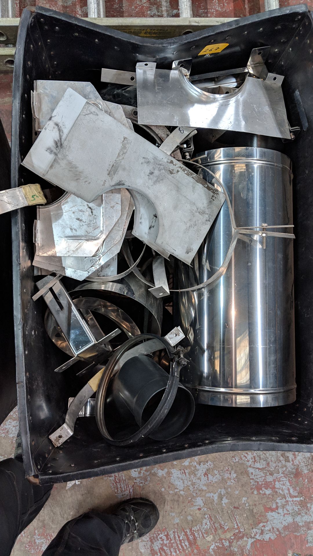 Contents of a wheelie bin of primarily metal flue/chimney components - bin excluded IMPORTANT: - Image 4 of 4