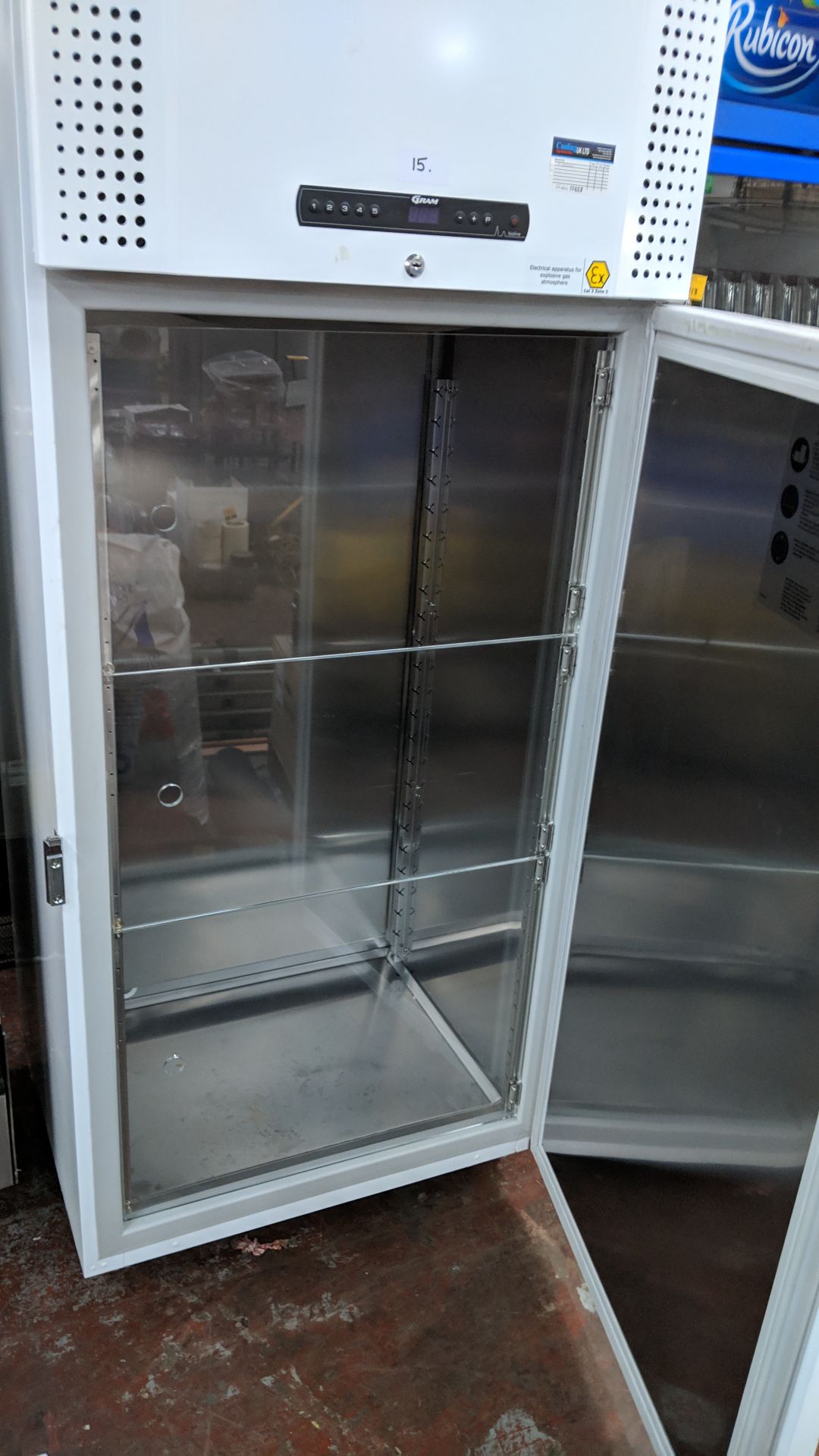 Gram tall wide white lockable freezer (freezes to -35°C) including external lock & key, model no. - Image 6 of 6