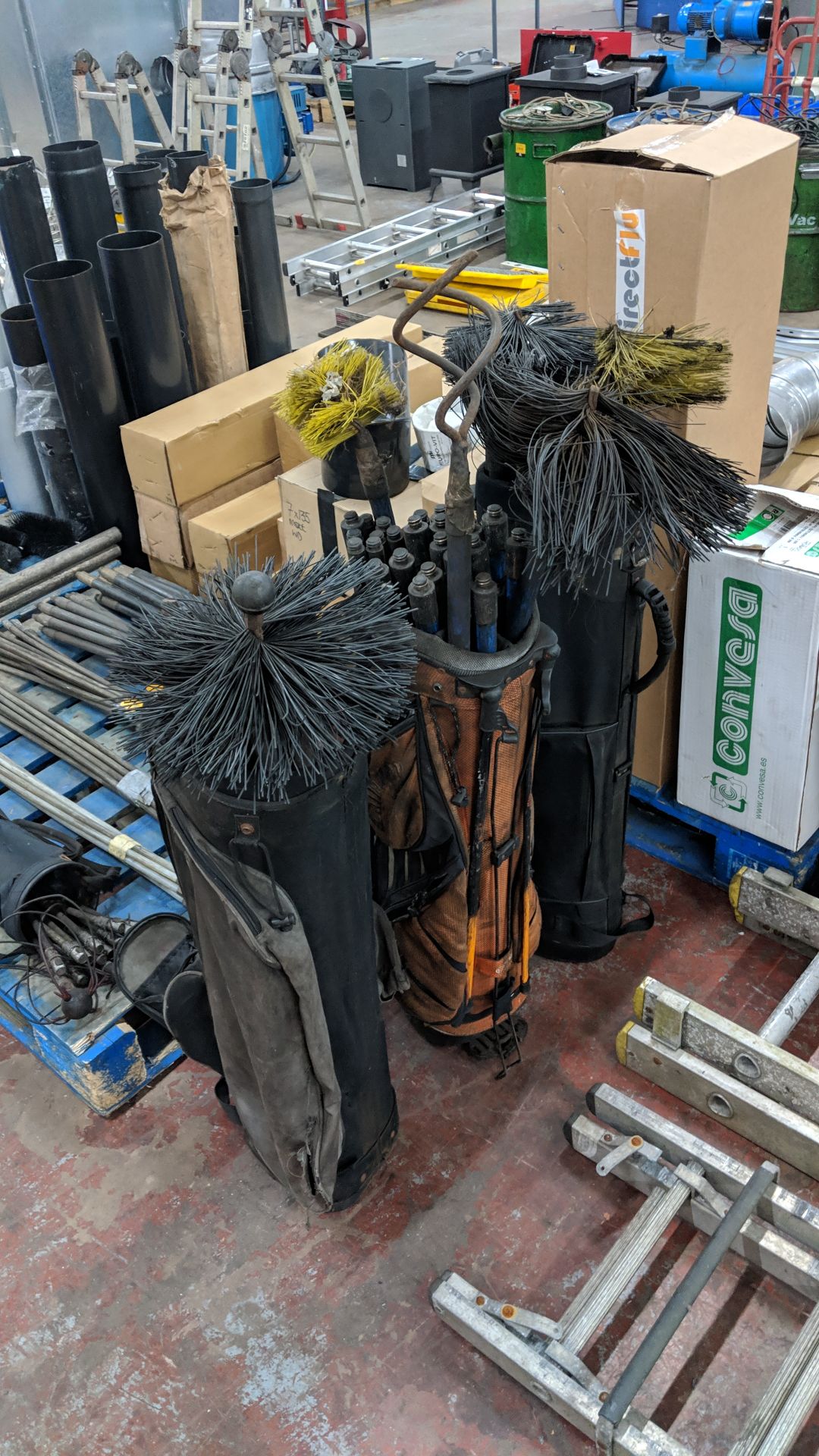 3 sets of chimney sweeping rod & brush, each stored in a golf club case IMPORTANT: Please remember - Image 5 of 5