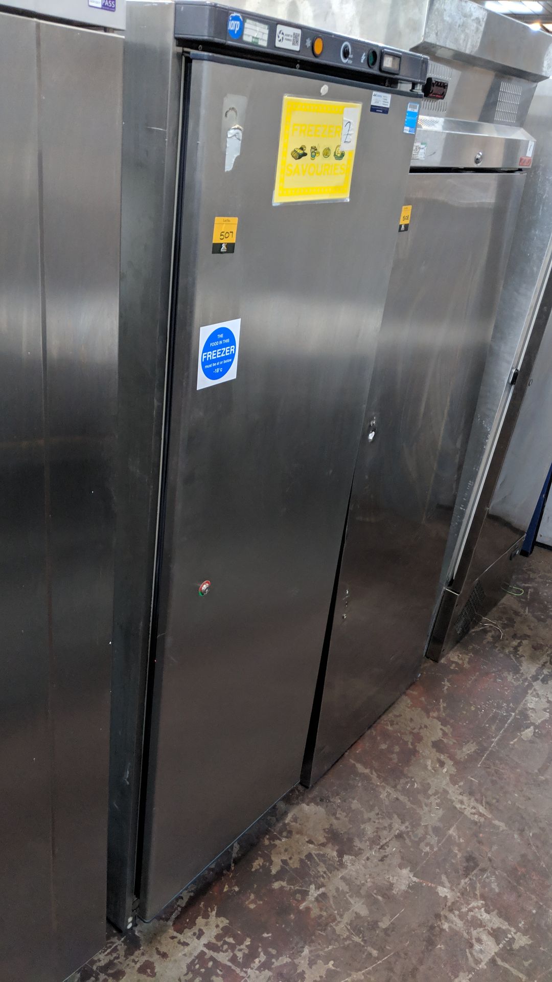Iarp tall silver freezer, ABX400N IMPORTANT: Please remember goods successfully bid upon must be
