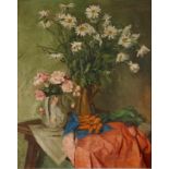 Sadji (Sha Qi, Sha Yinnian)(1914-2005), Still life with flowers and carrots, oil/canvas, dated 1945