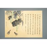 A Chinese album of watercolor drawings and calligraphy, 19/20th C.