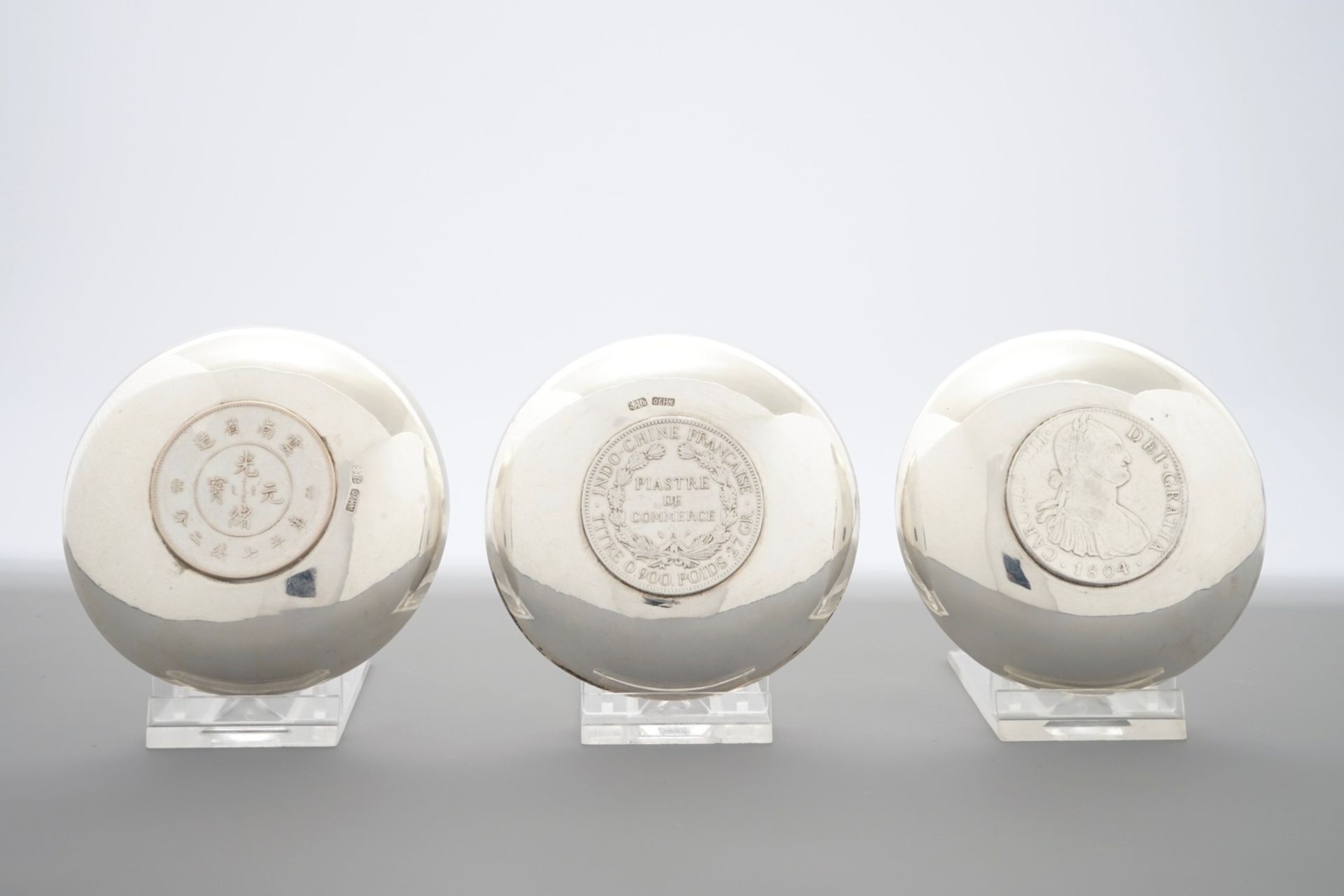 Nine Chinese silver coin bowls, mark of Wang Hing, 19/20th C. - Image 3 of 8