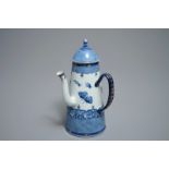 A Chinese blue & white 'Pronk'-workshop chocolate pot with insects after Merian, Qianlong, ca. 1740