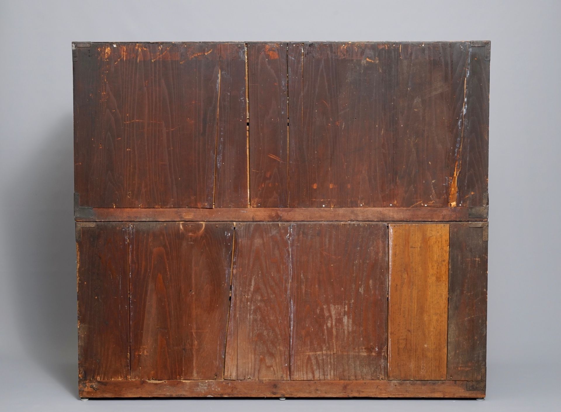 A two-part Japanese tansu cabinet, Meiji, 19th C. - Image 3 of 8