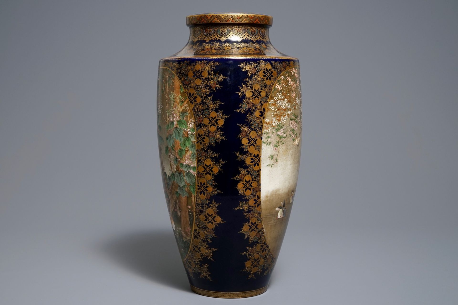 A Japanese Satsuma vase with birds and ducks, Kinkozan mark, Meiji, 19th C. - Image 2 of 6