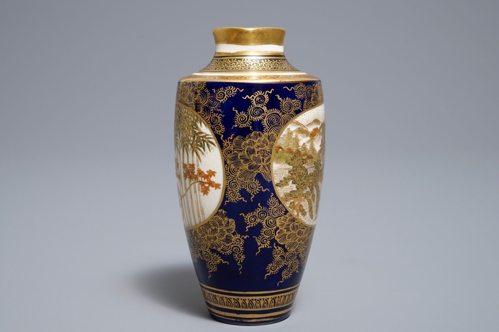 A fine Japanese Satsuma vase, Kinkozan mark, Meiji, 19th C. - Image 2 of 7