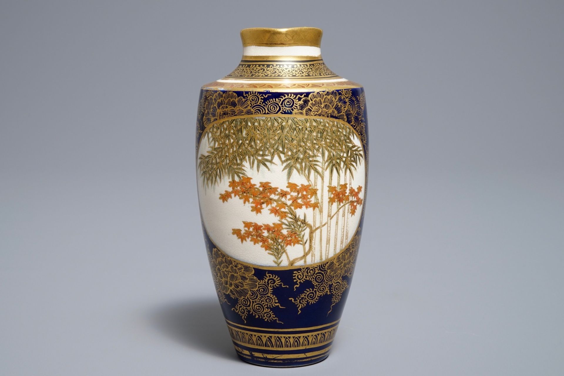 A fine Japanese Satsuma vase, Kinkozan mark, Meiji, 19th C. - Image 3 of 7