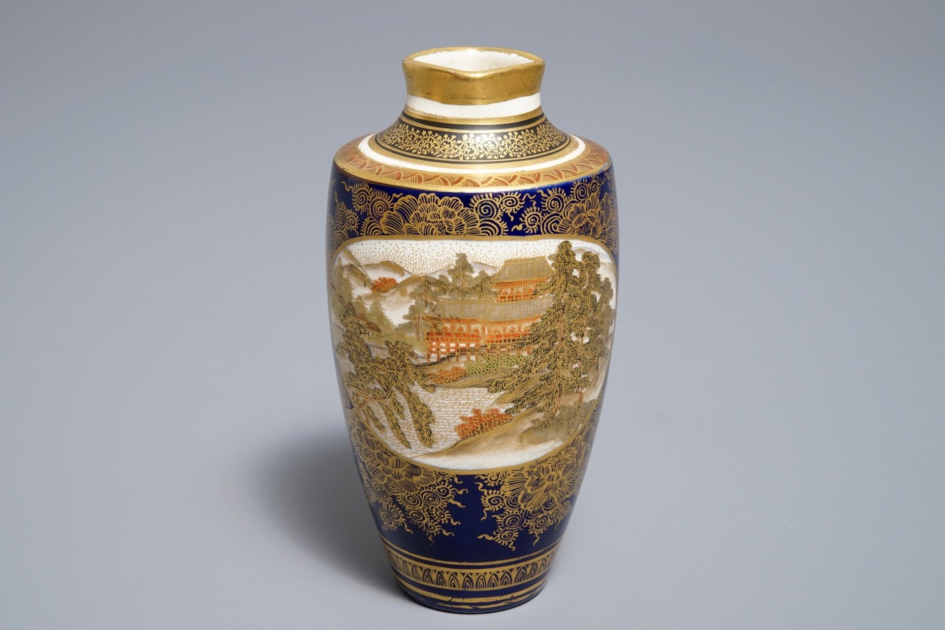 A fine Japanese Satsuma vase, Kinkozan mark, Meiji, 19th C. - Image 7 of 7
