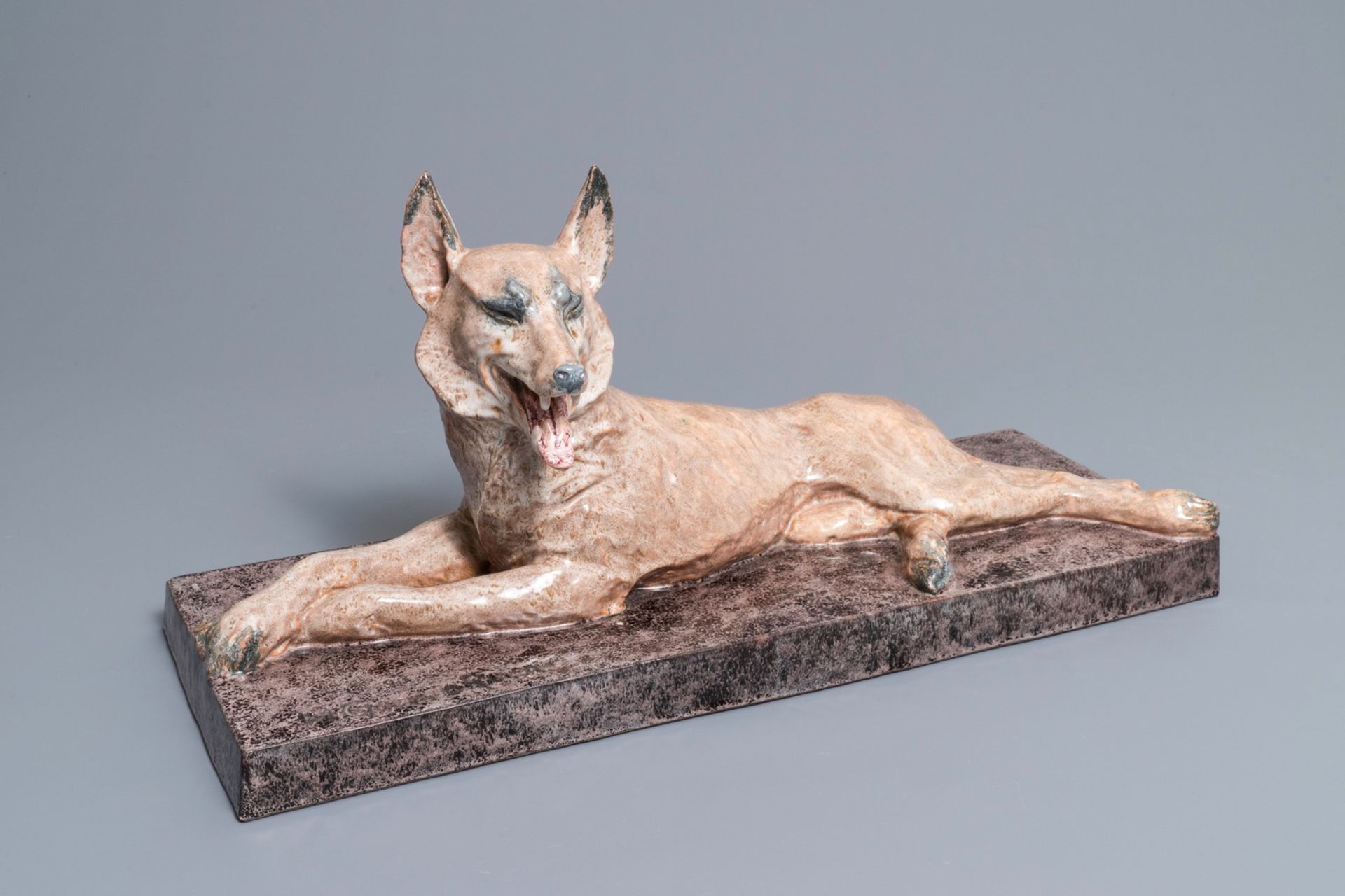 Maurice Guiraud Rivire (1881-1947): An Art Deco ceramic model of a dog